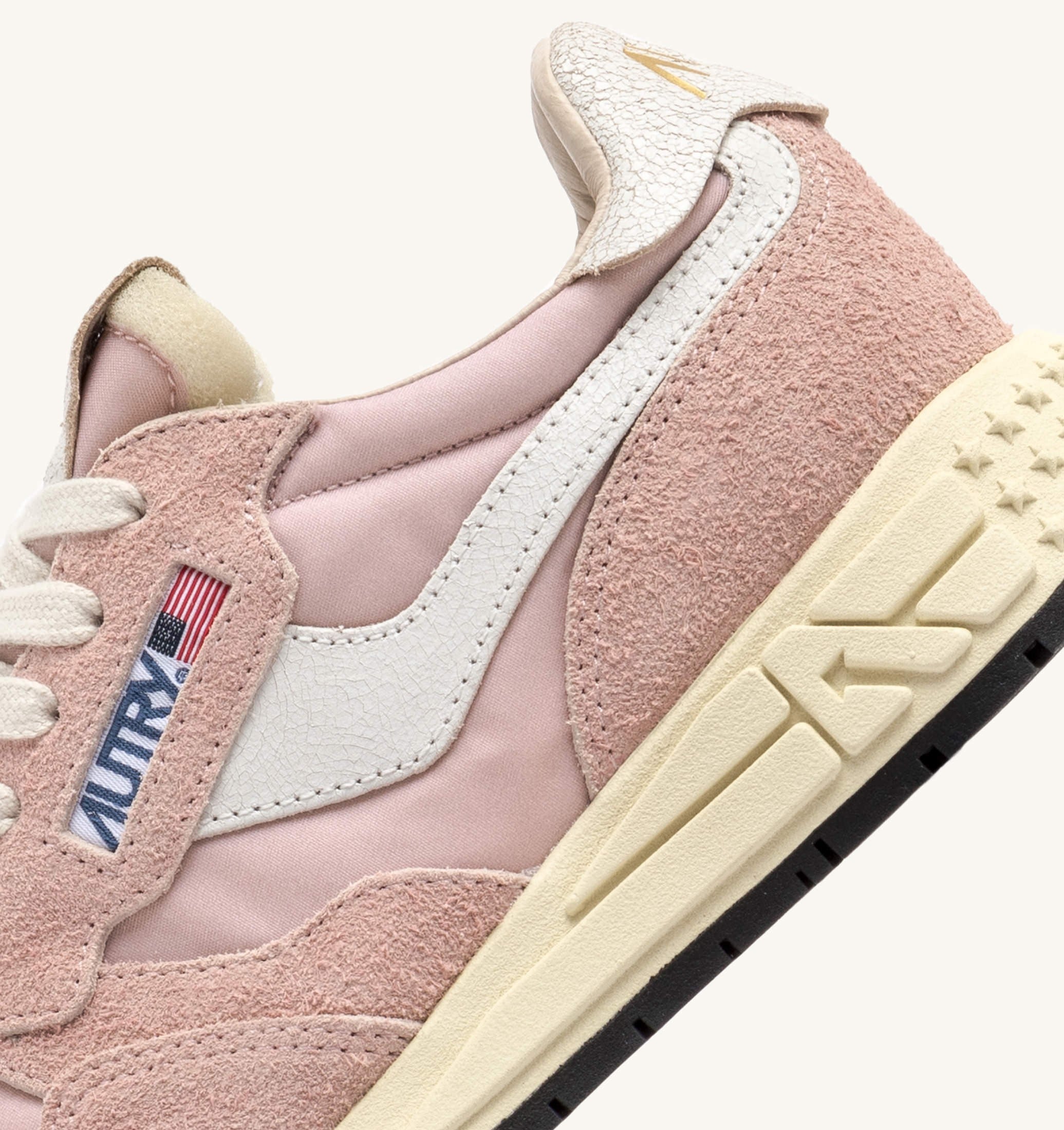 SNEAKERS REELWIND LOW IN NYLON E SUEDE COLORE BIANCO E POWDER PINK