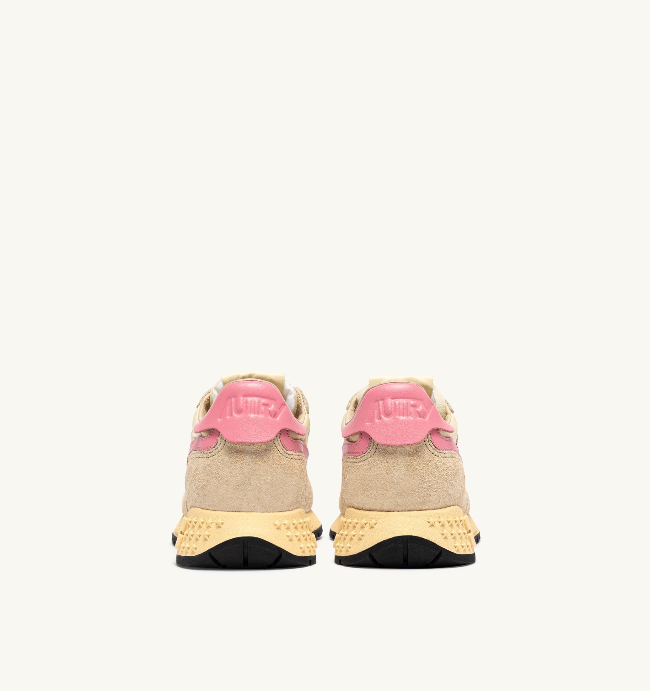 SNEAKERS REELWIND LOW IN NYLON E SUEDE ECRU E GERANIUM PINK