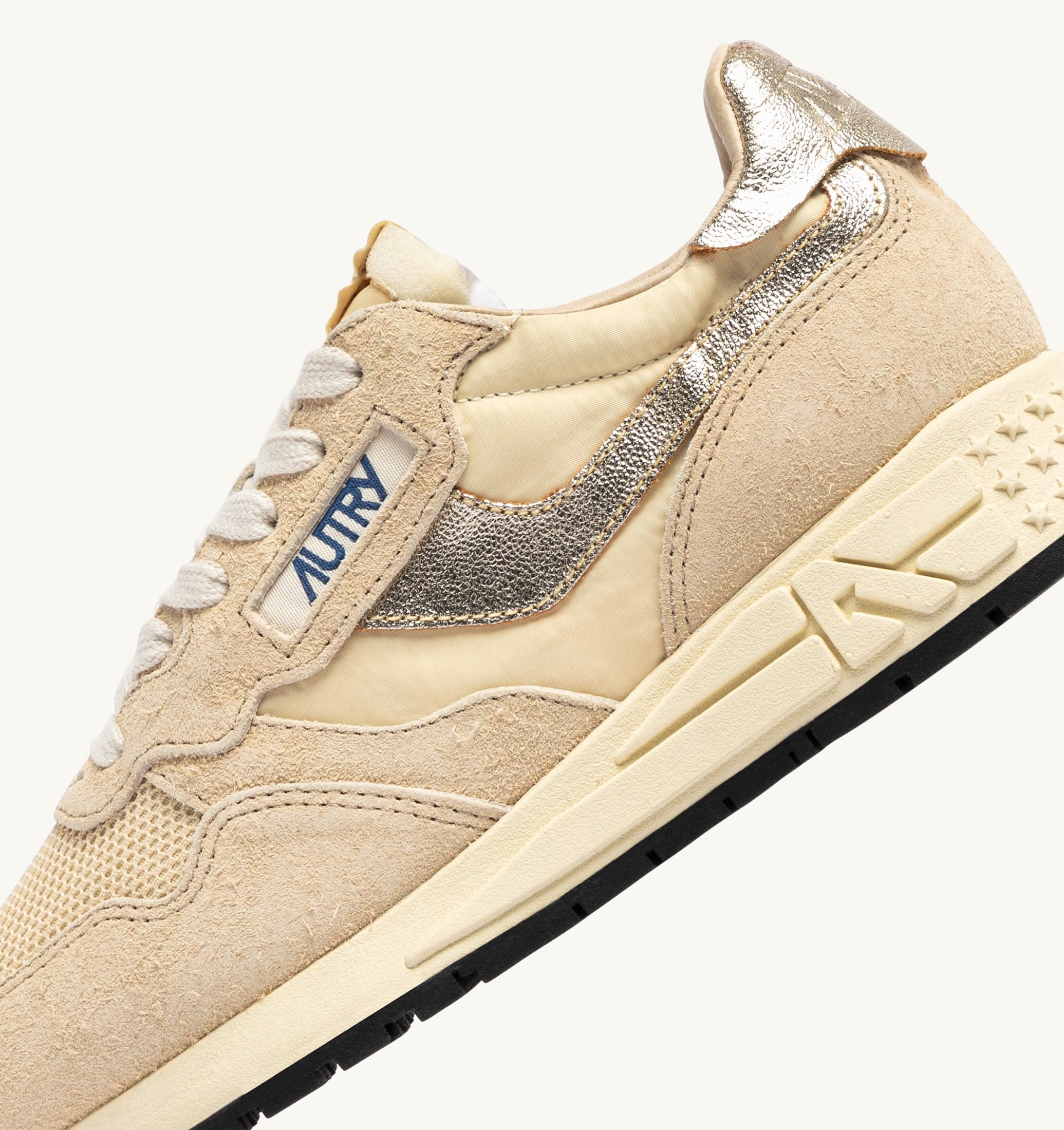 SNEAKERS REELWIND LOW IN NYLON E SUEDE ECRU E PLATINO