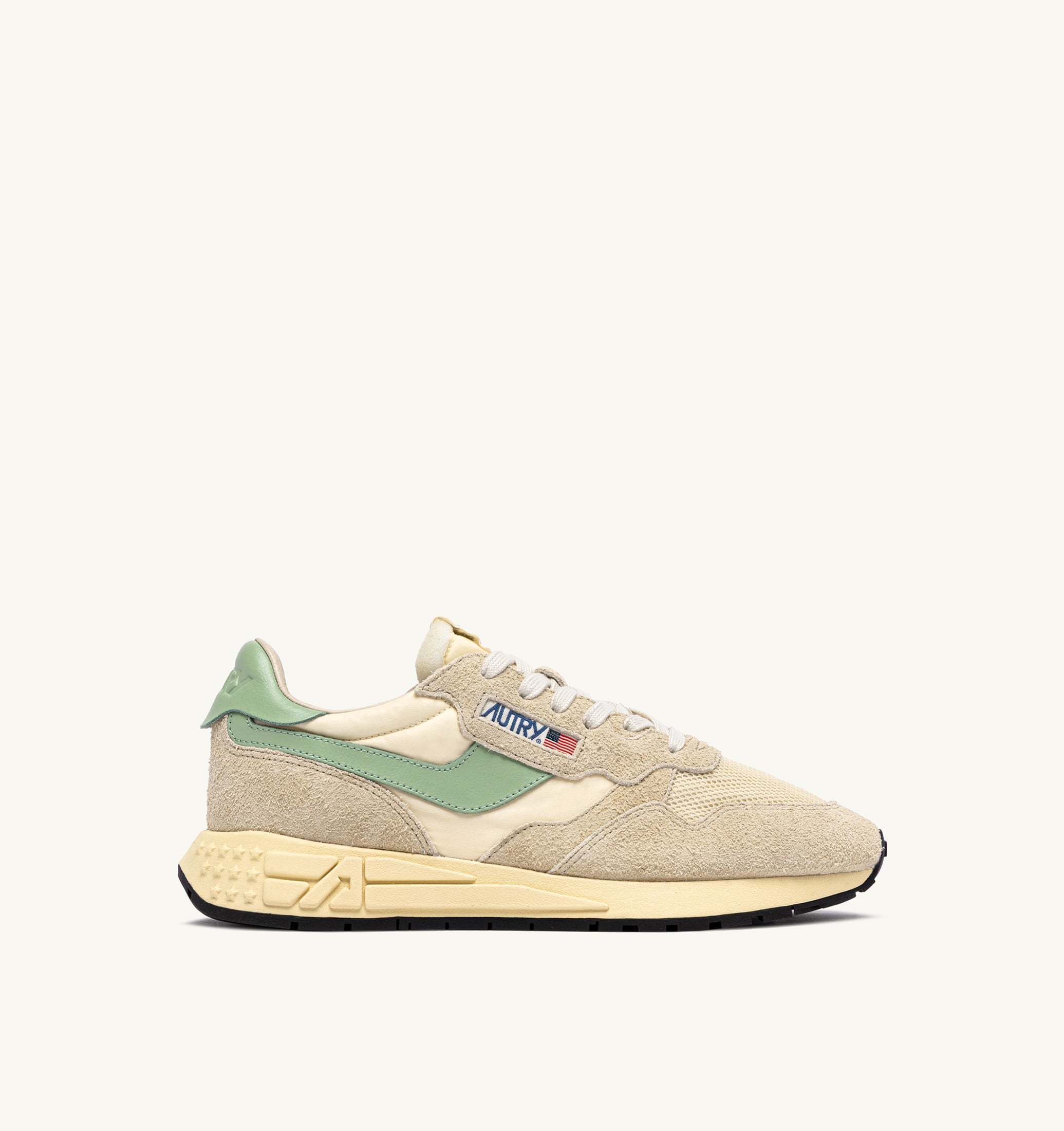 SNEAKERS REELWIND LOW IN NYLON E SUEDE ECRU E RESEDA