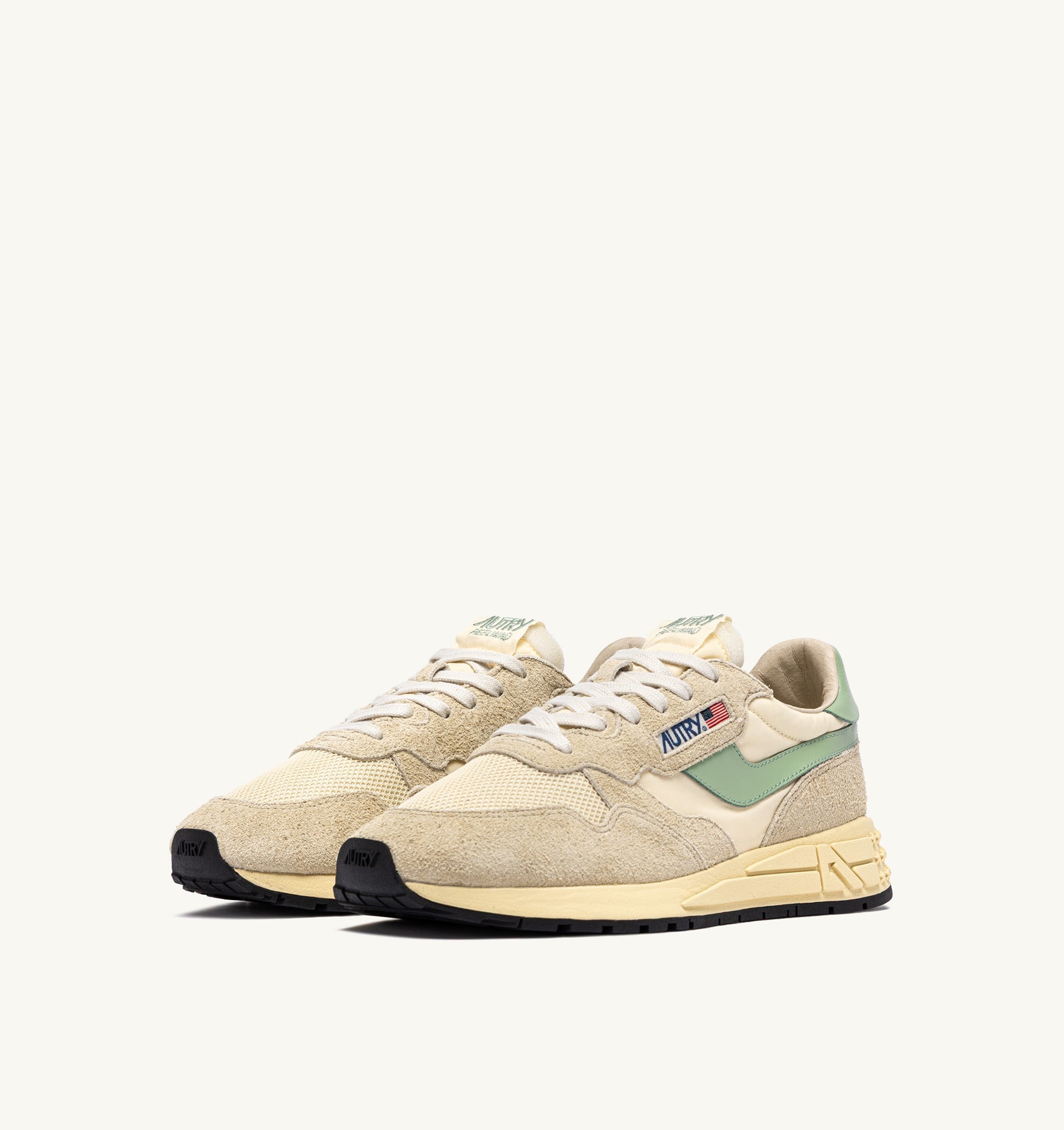 SNEAKERS REELWIND LOW IN NYLON E SUEDE ECRU E RESEDA