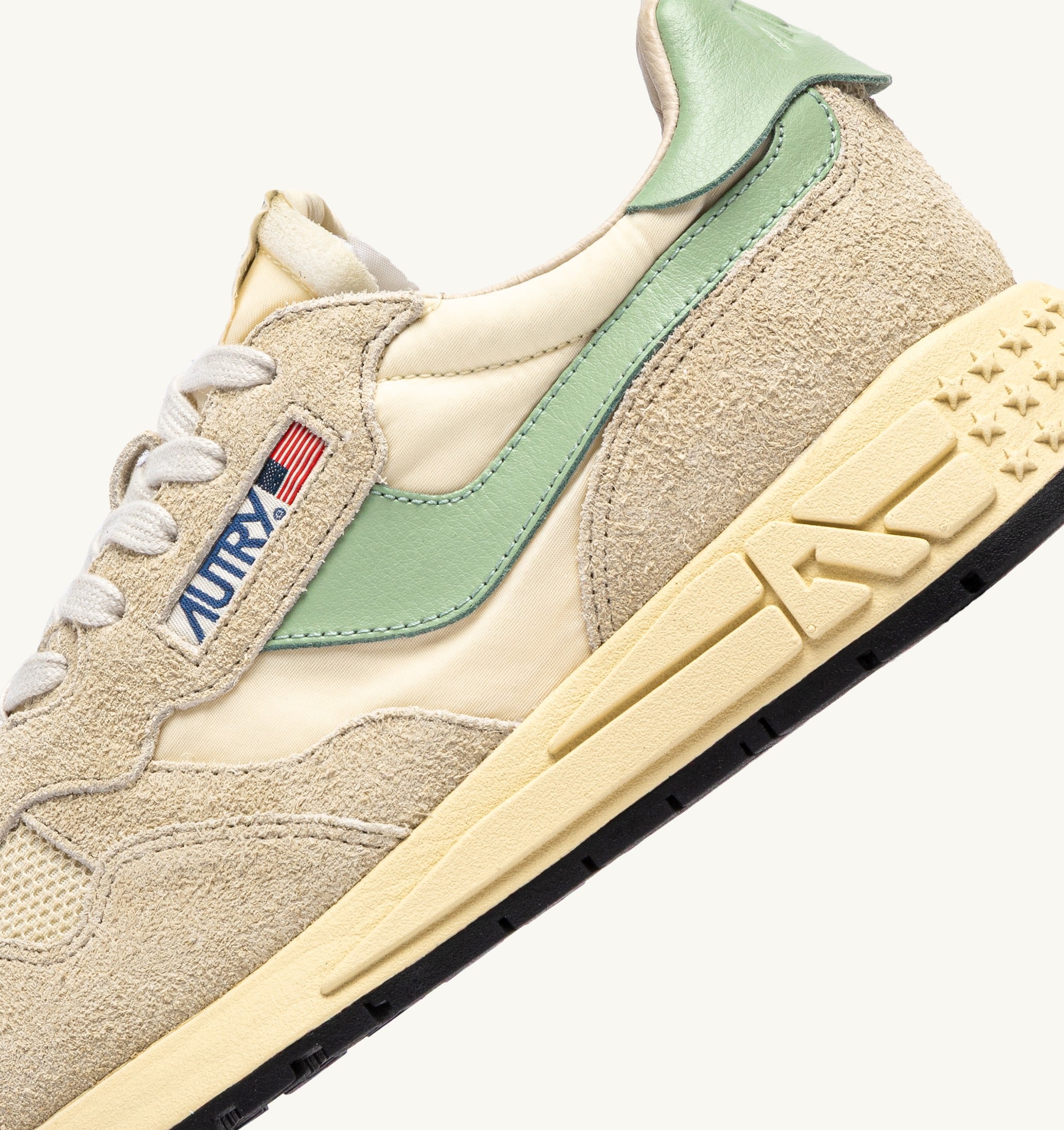SNEAKERS REELWIND LOW IN NYLON E SUEDE ECRU E RESEDA