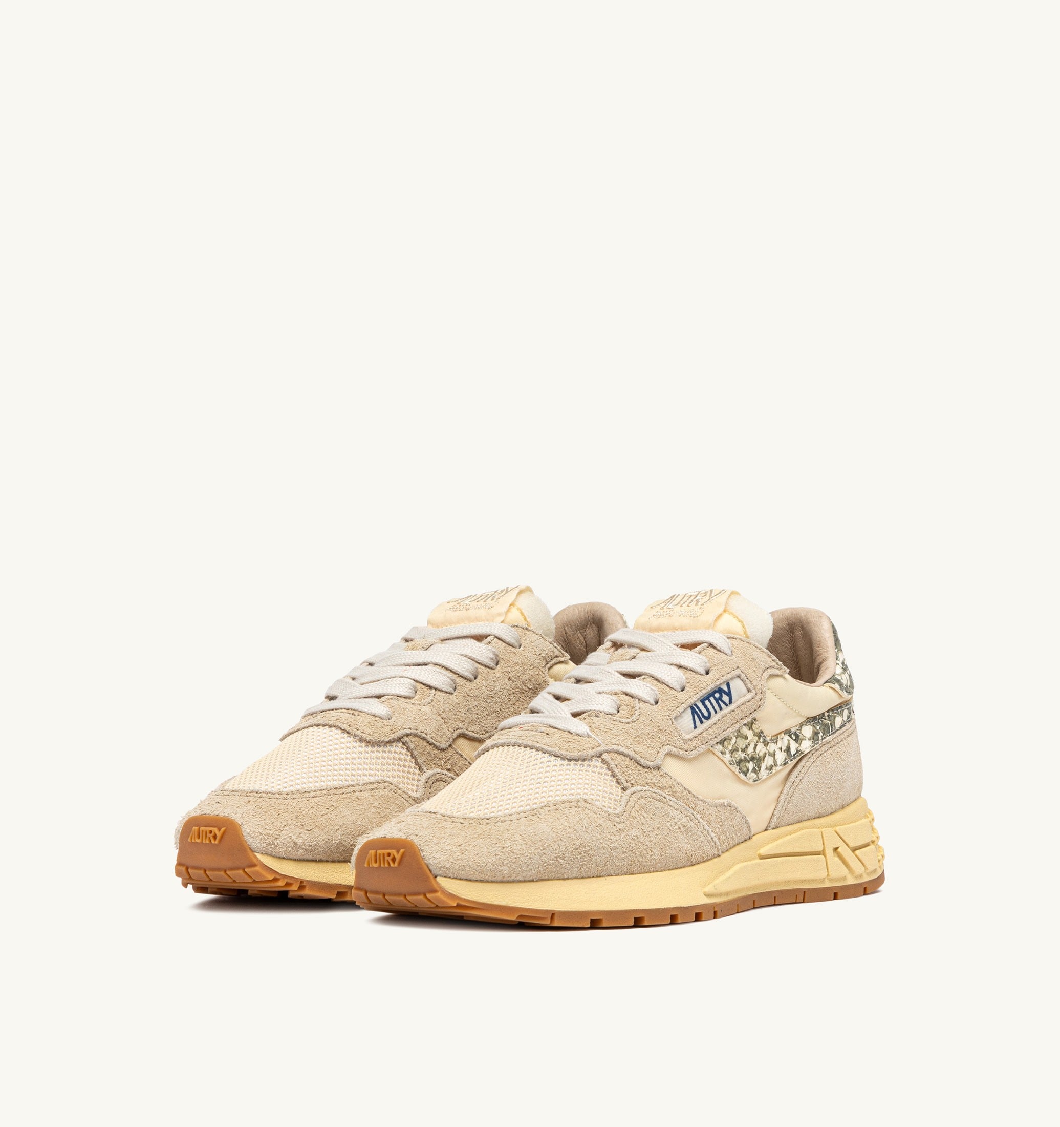 SNEAKERS REELWIND LOW IN NYLON E SUEDE ECRU E ROCK