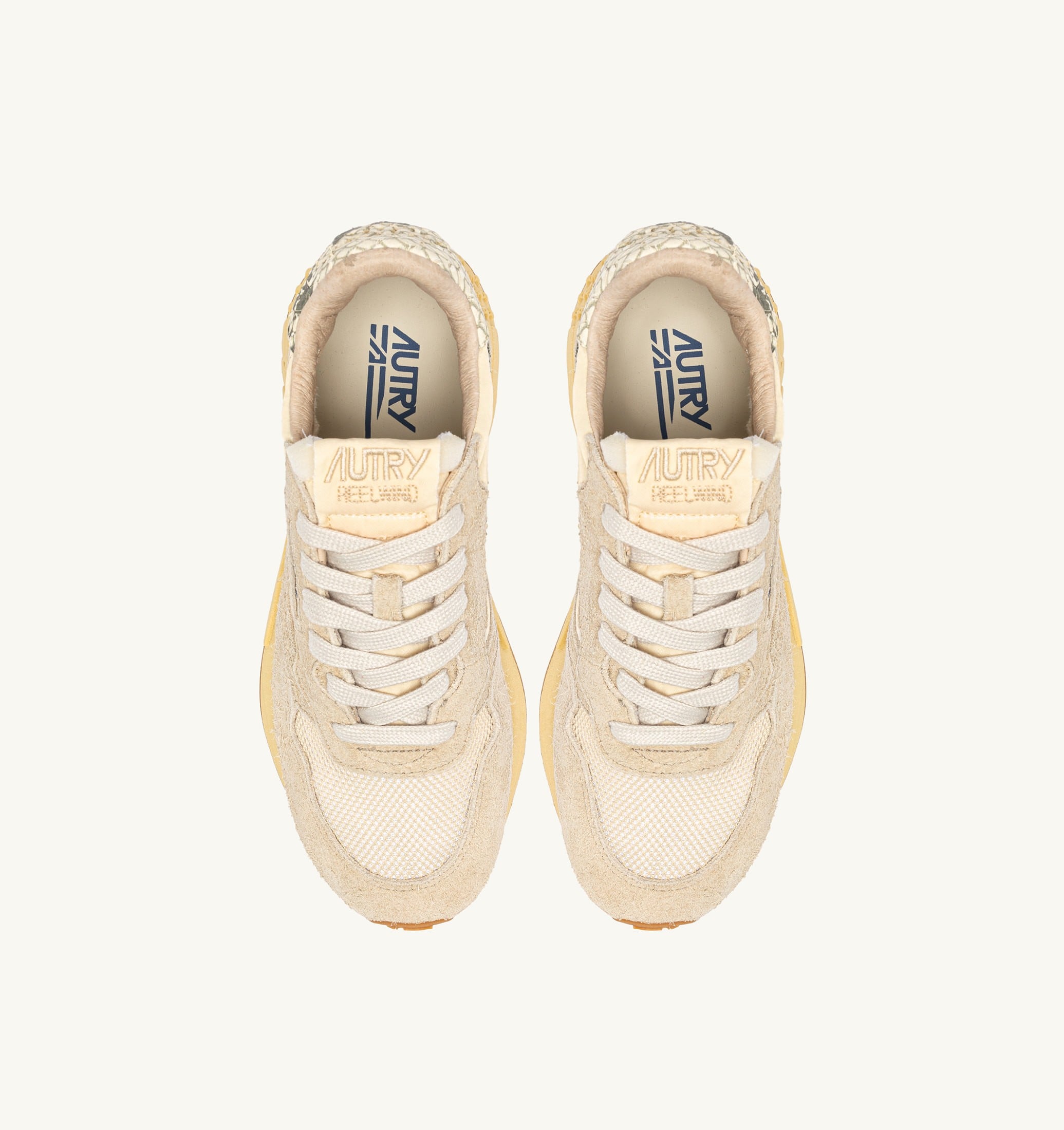 SNEAKERS REELWIND LOW IN NYLON E SUEDE ECRU E ROCK