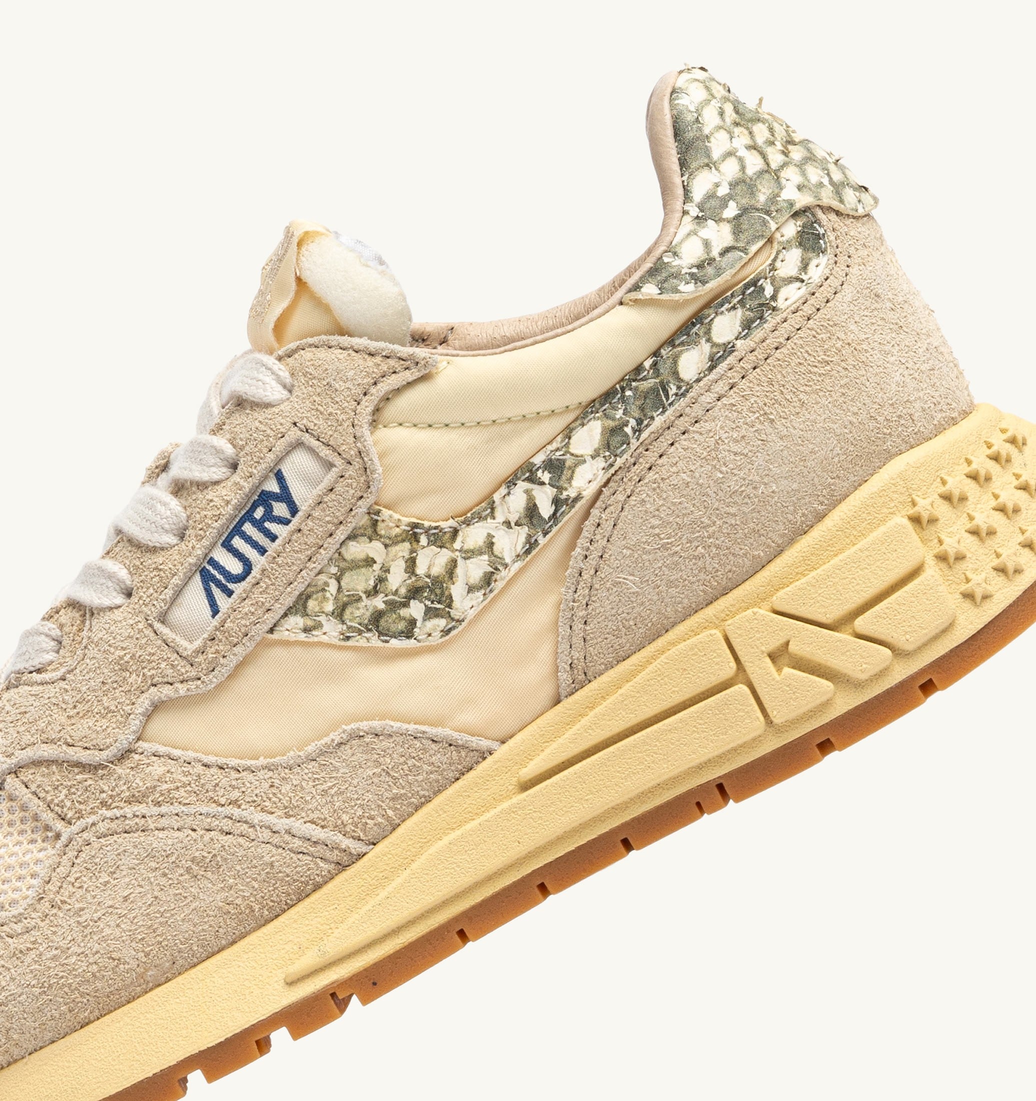 SNEAKERS REELWIND LOW IN NYLON E SUEDE ECRU E ROCK