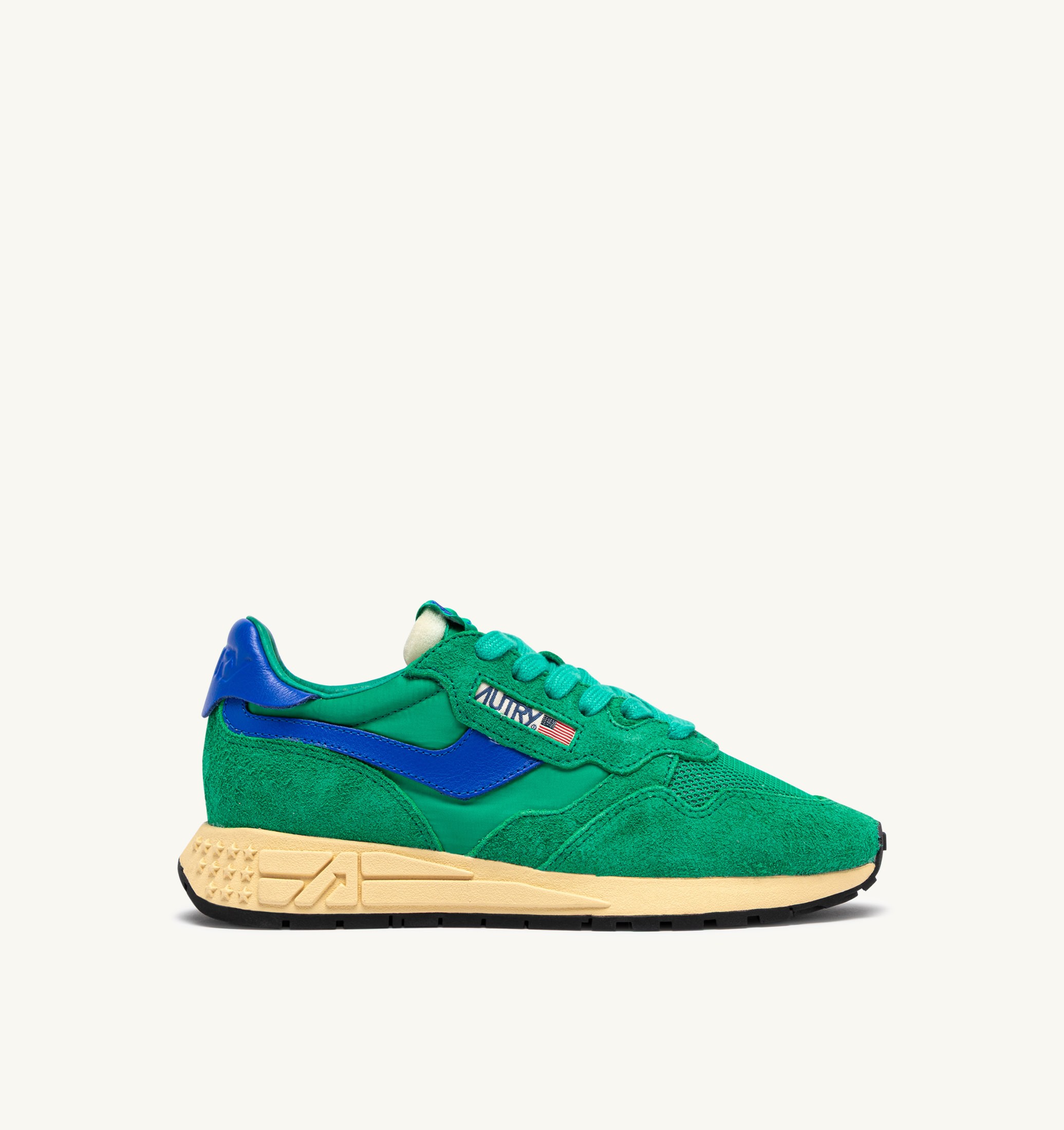 SNEAKERS REELWIND LOW IN NYLON E SUEDE EMERALD E DAZZLING BLUE