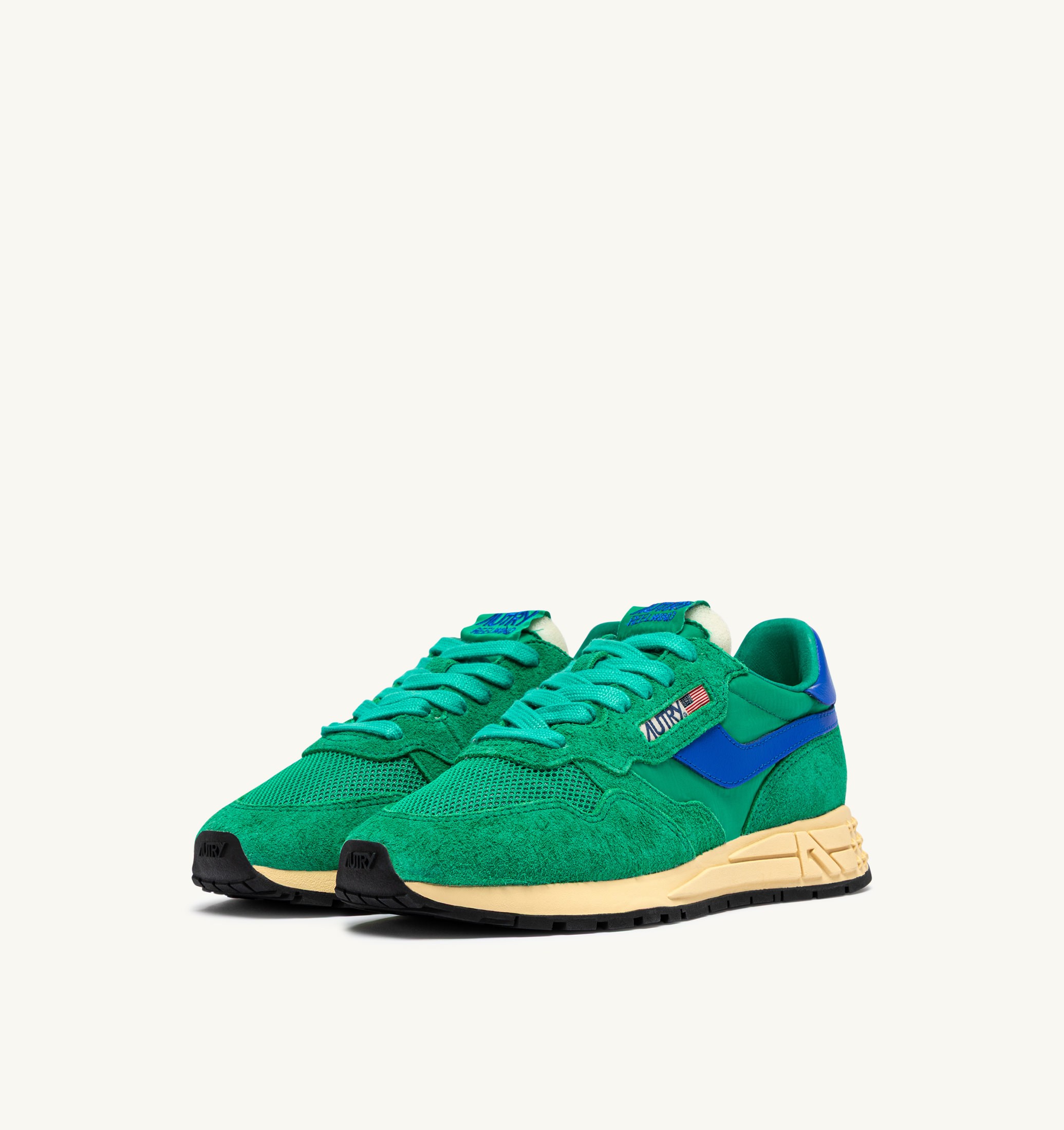 SNEAKERS REELWIND LOW IN NYLON E SUEDE EMERALD E DAZZLING BLUE
