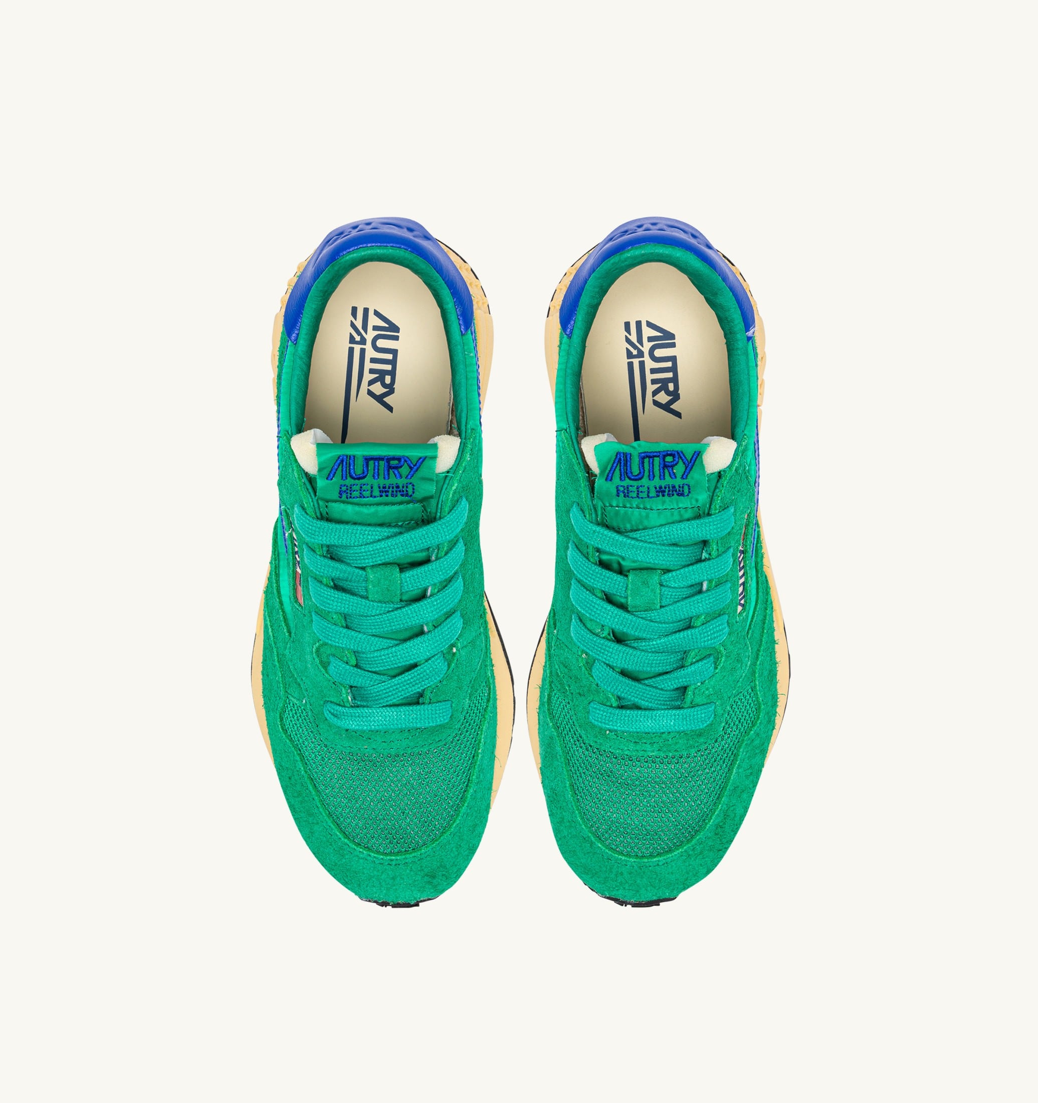SNEAKERS REELWIND LOW IN NYLON E SUEDE EMERALD E DAZZLING BLUE
