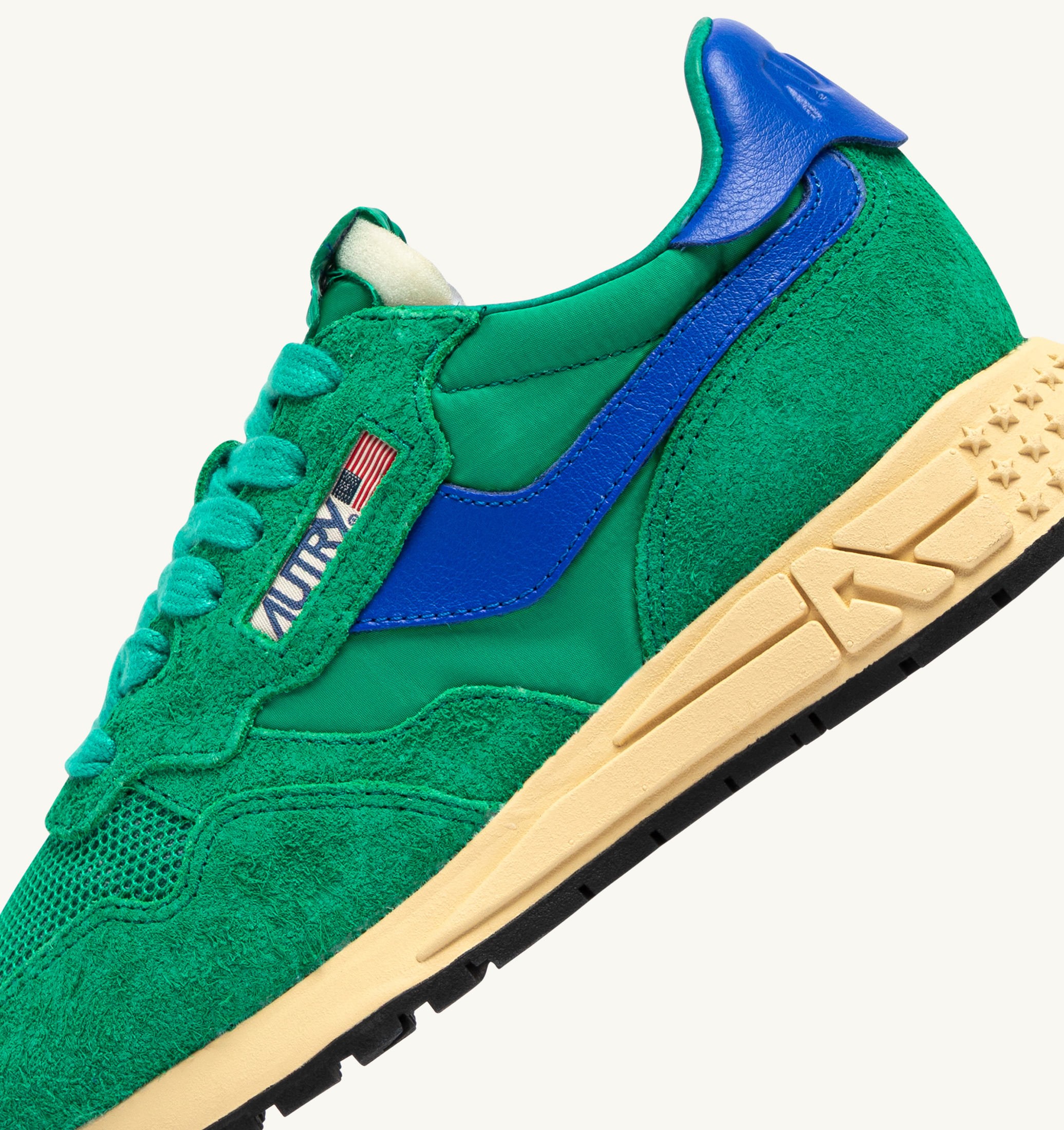 SNEAKERS REELWIND LOW IN NYLON E SUEDE EMERALD E DAZZLING BLUE