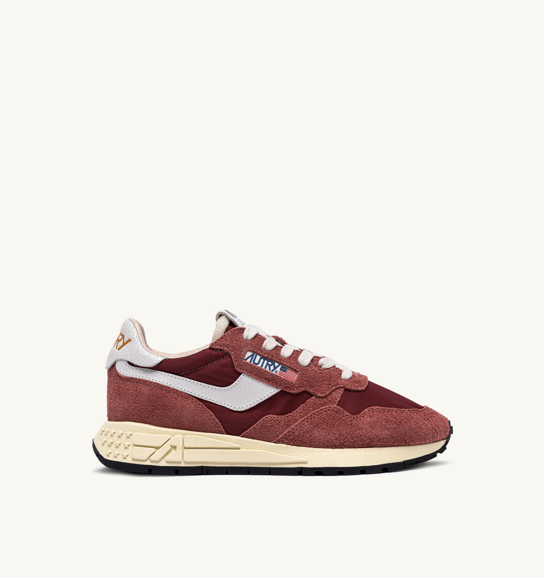SNEAKERS REELWIND LOW IN NYLON E SUEDE HOT SAUCE E BIANCO