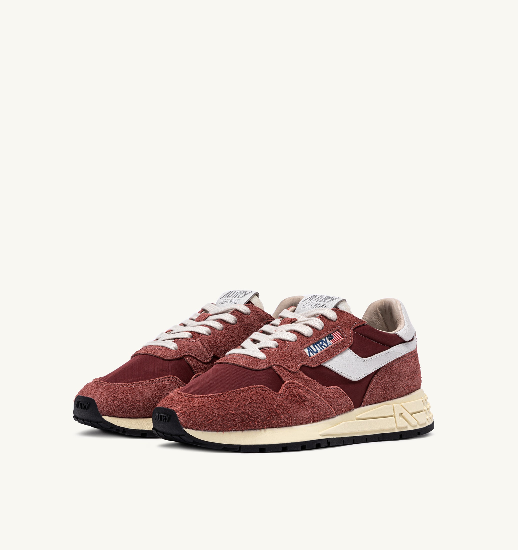 SNEAKERS REELWIND LOW IN NYLON E SUEDE HOT SAUCE E BIANCO