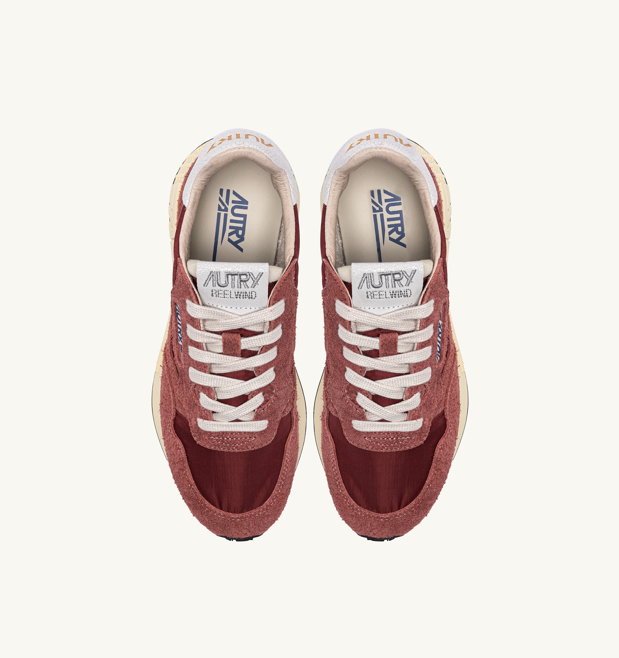 SNEAKERS REELWIND LOW IN NYLON E SUEDE HOT SAUCE E BIANCO