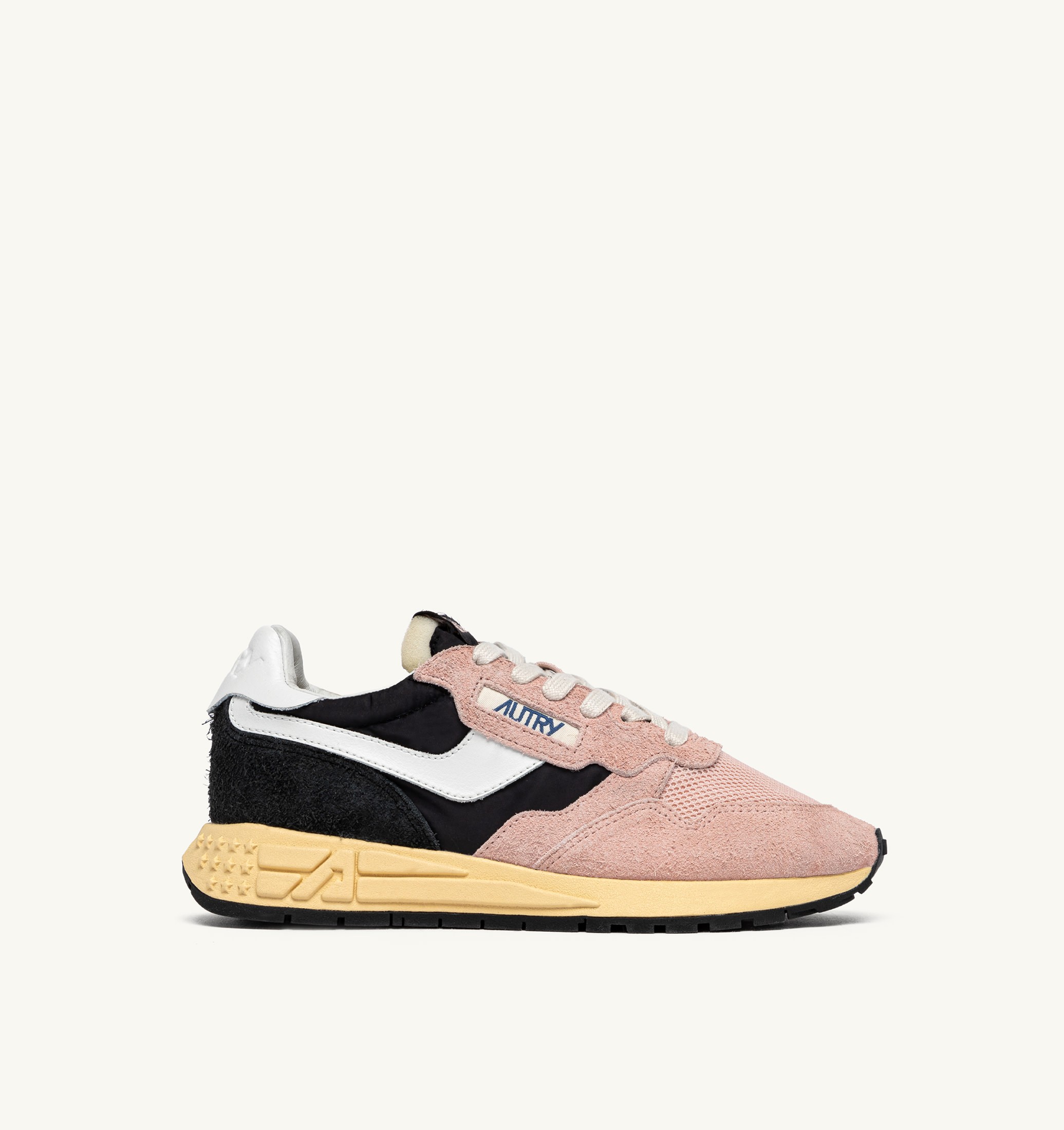 SNEAKERS REELWIND LOW IN NYLON E SUEDE NERO E ROSA