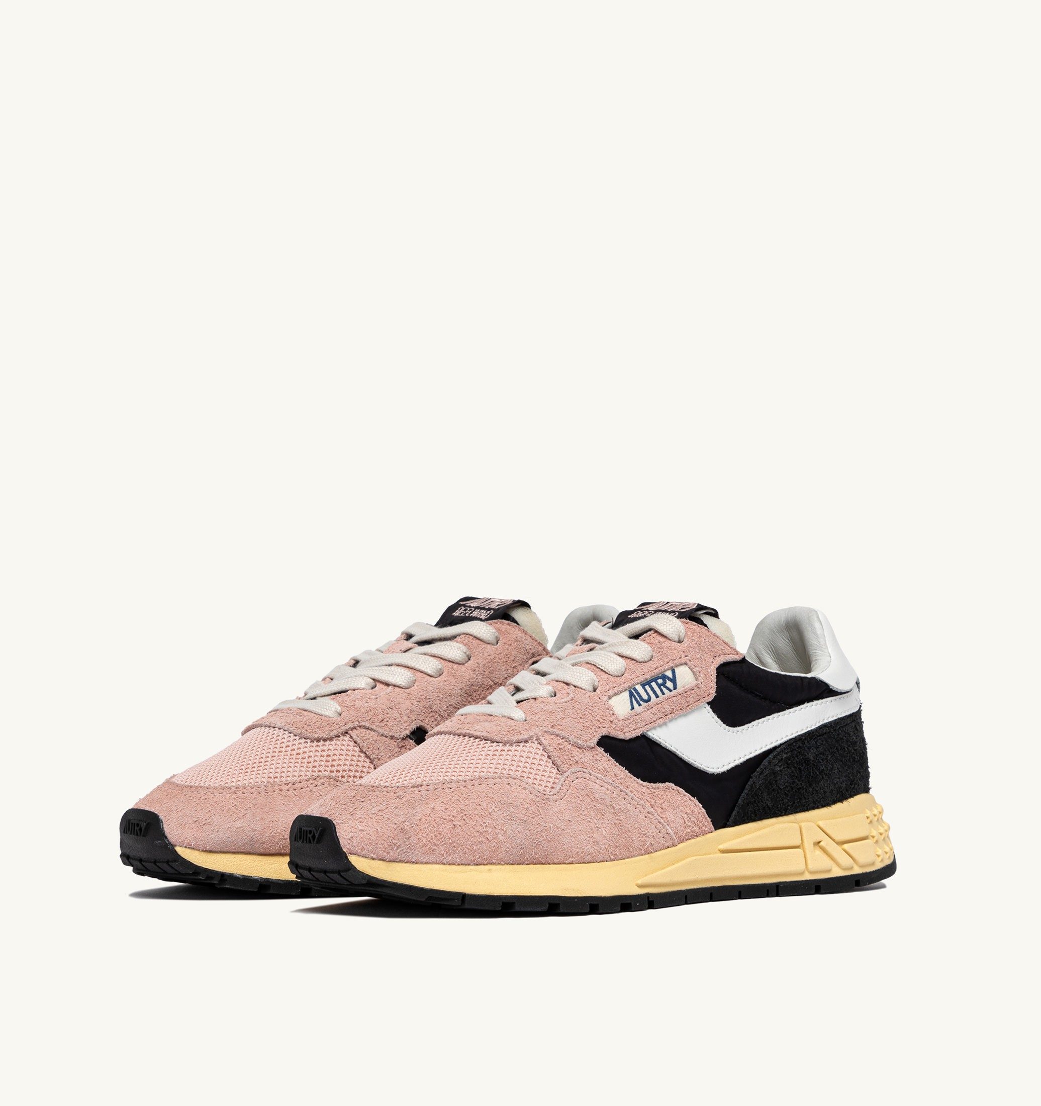 SNEAKERS REELWIND LOW IN NYLON E SUEDE NERO E ROSA