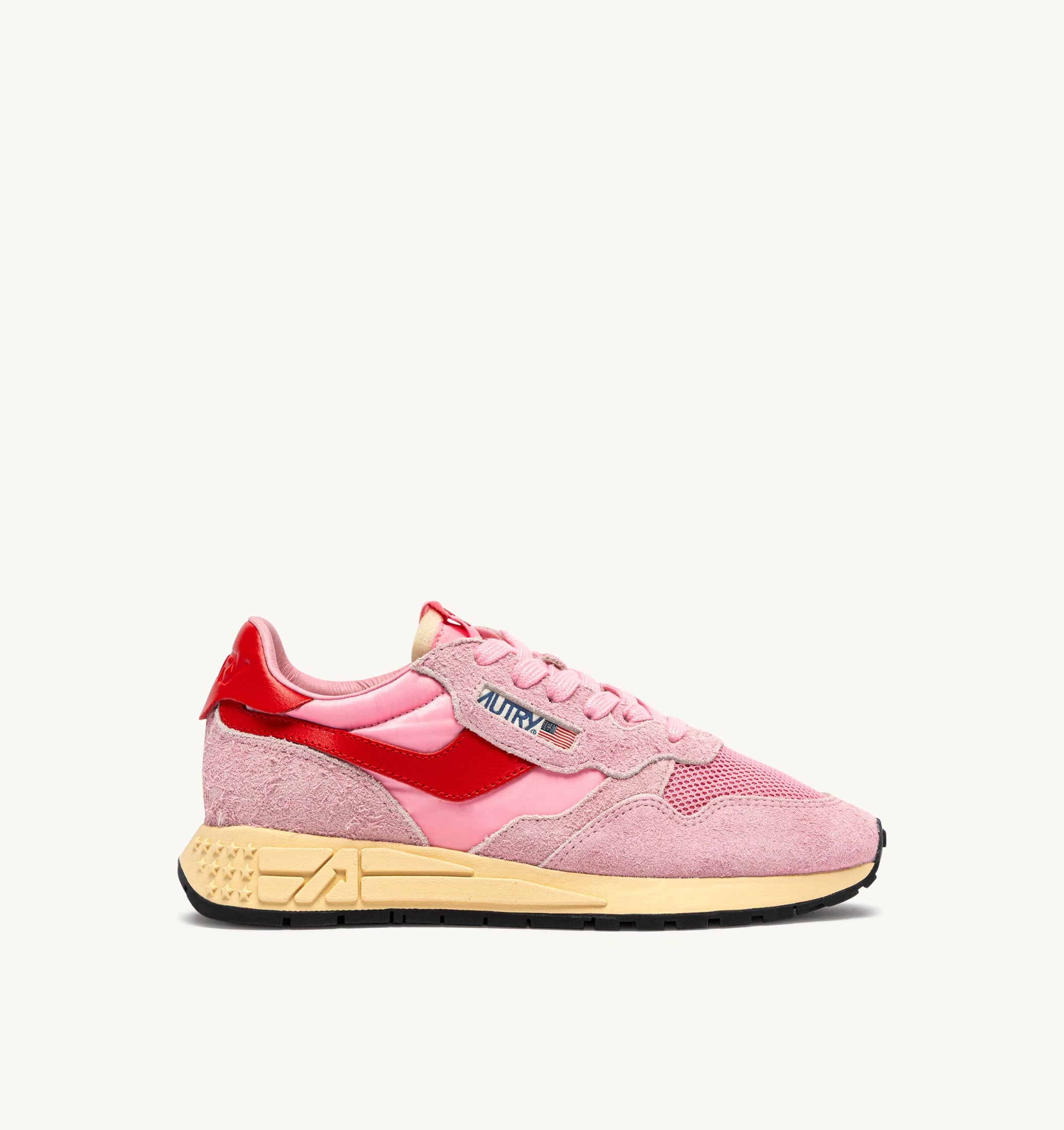 SNEAKERS REELWIND LOW IN NYLON E SUEDE PINK CHERUB E FLAME SCARLET