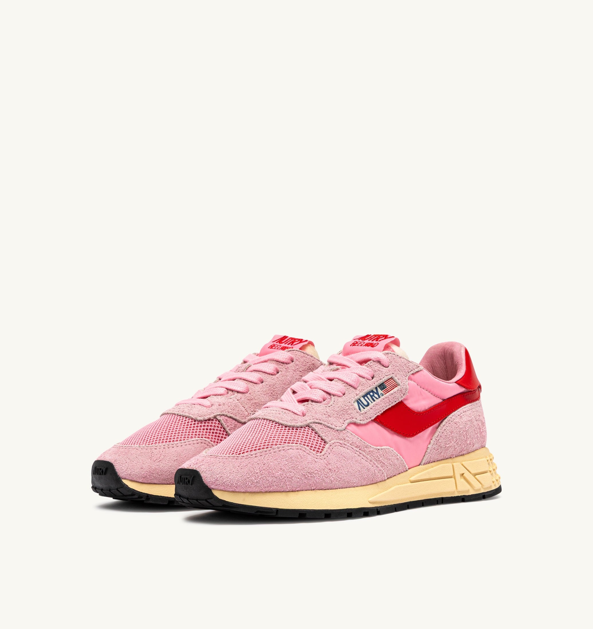 SNEAKERS REELWIND LOW IN NYLON E SUEDE PINK CHERUB E FLAME SCARLET
