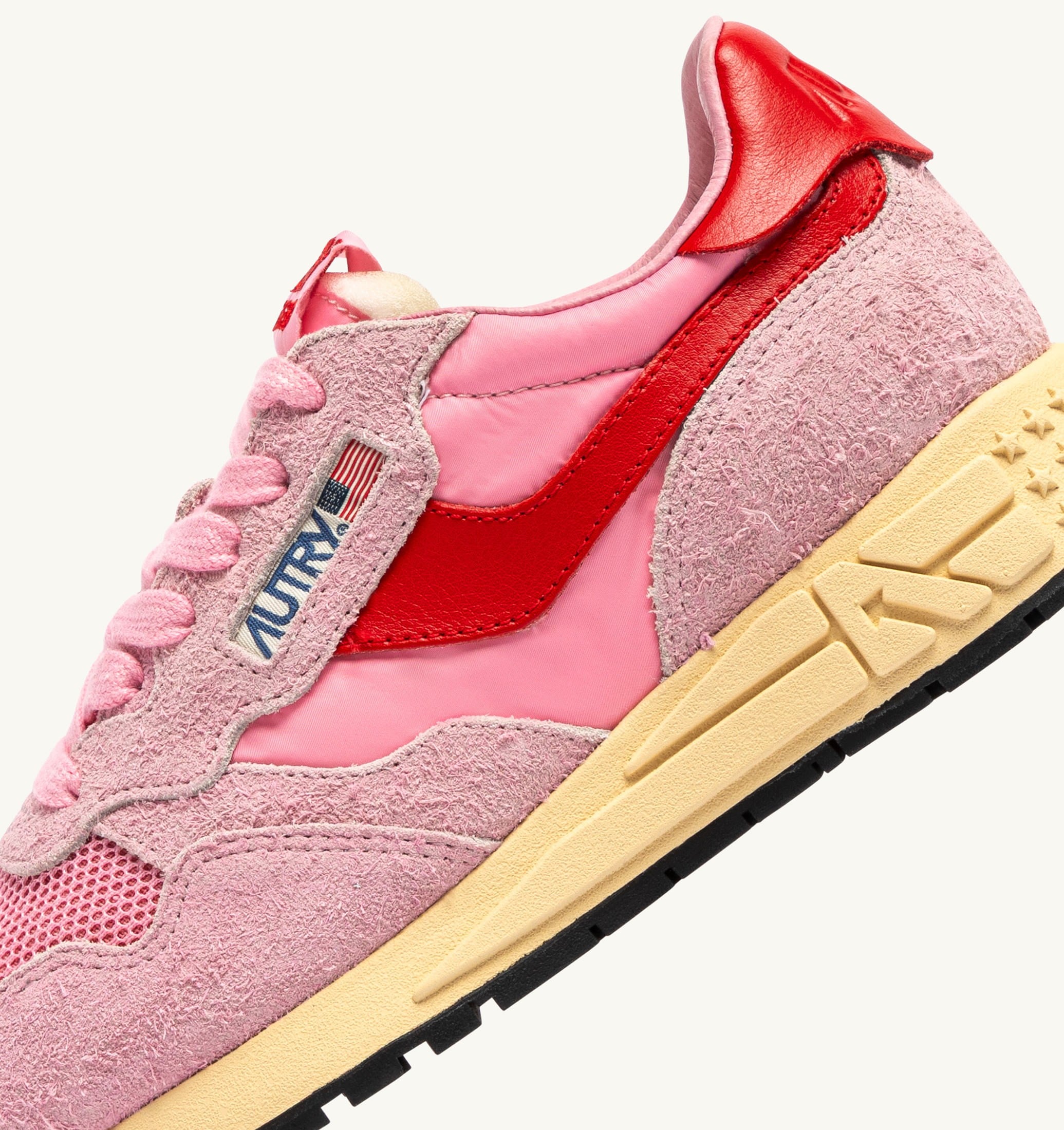 SNEAKERS REELWIND LOW IN NYLON E SUEDE PINK CHERUB E FLAME SCARLET