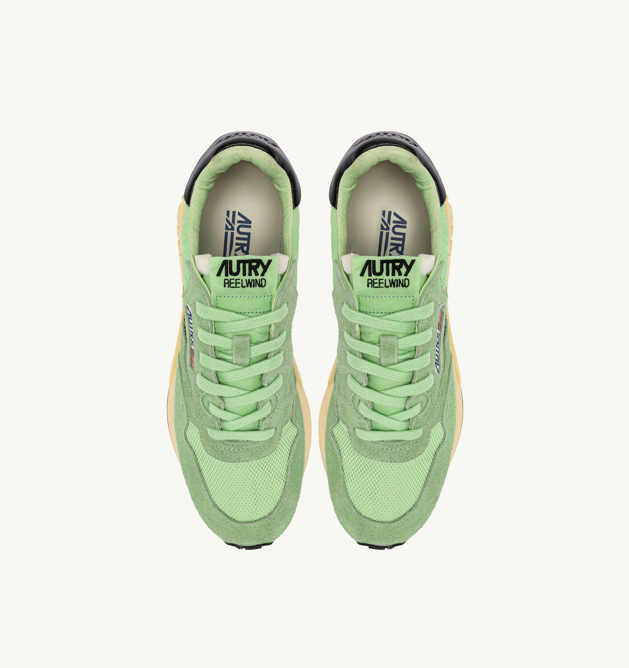 SNEAKERS REELWIND LOW IN NYLON E SUEDE PISTACCHIO E NERO