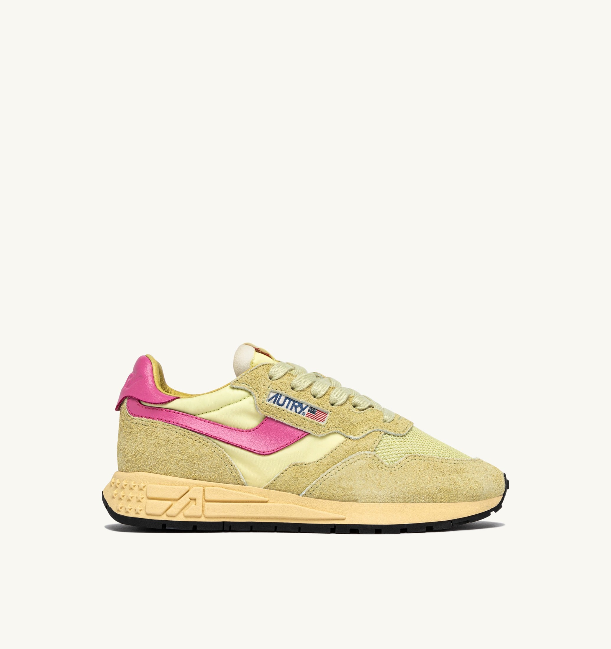 SNEAKERS REELWIND LOW IN NYLON E SUEDE STRAW E CHATEAU ROSE
