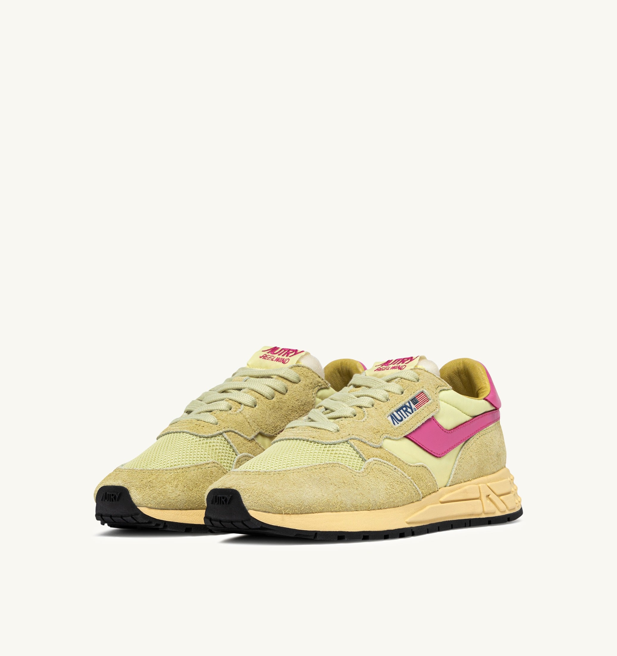 SNEAKERS REELWIND LOW IN NYLON E SUEDE STRAW E CHATEAU ROSE
