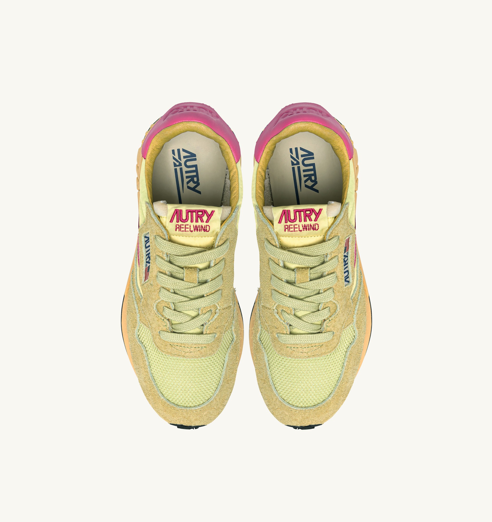 SNEAKERS REELWIND LOW IN NYLON E SUEDE STRAW E CHATEAU ROSE