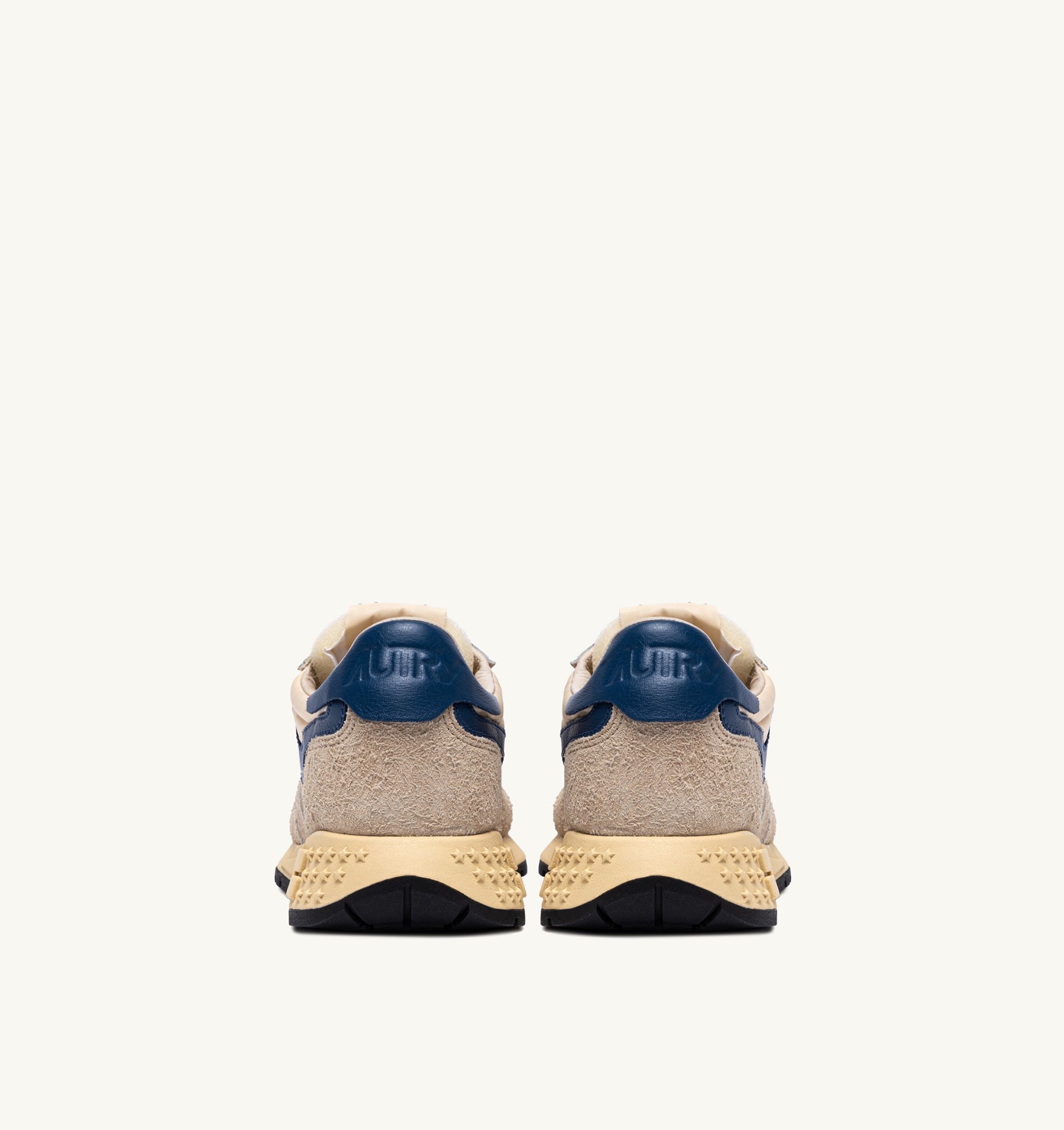 SNEAKERS REELWIND LOW IN NYLON SUEDE E PELLE ECRU' E ENSIGN BLUE
