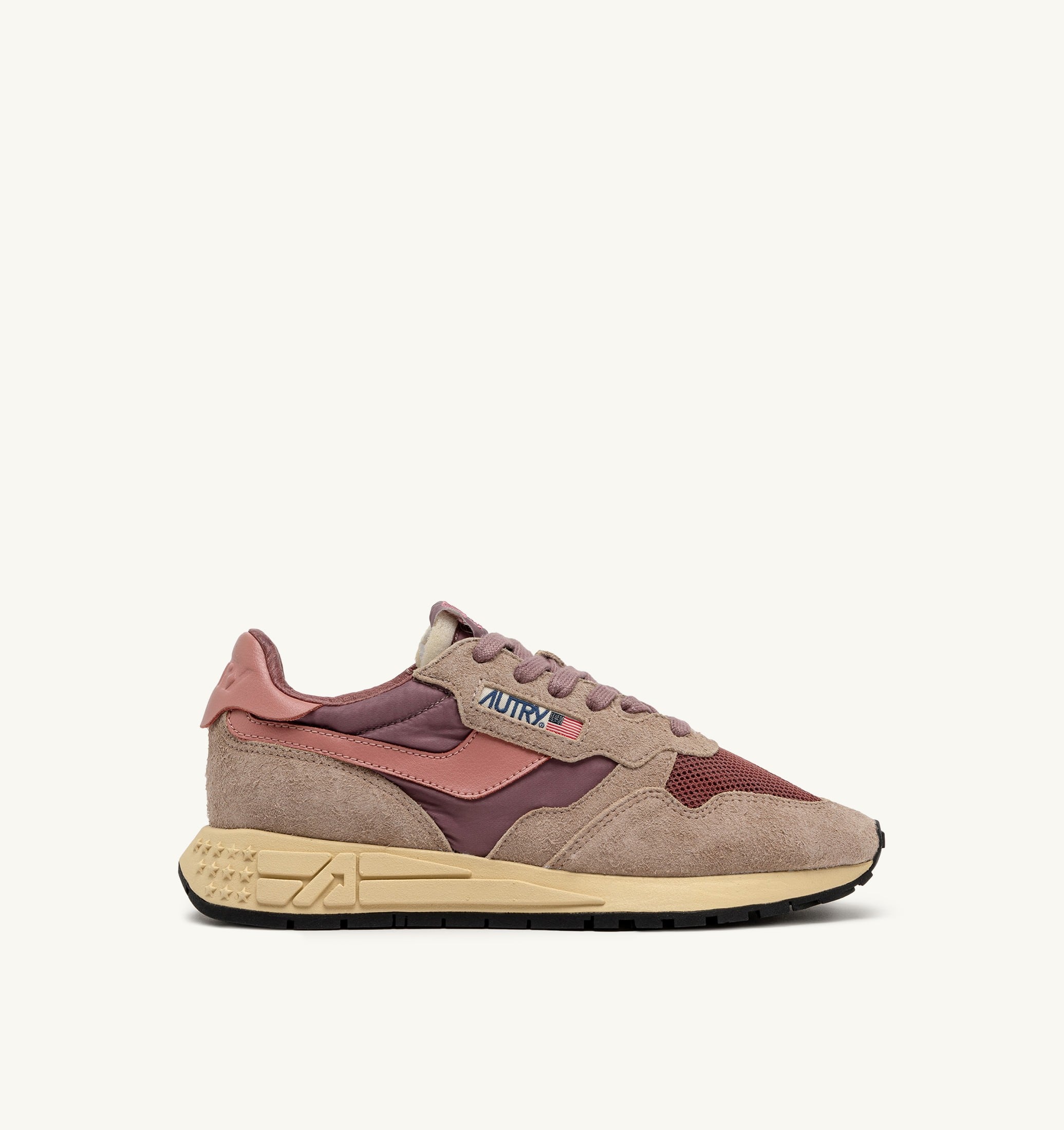 SNEAKERS REELWIND LOW IN NYLON SUEDE E PELLE ROSE E DESERT SAND