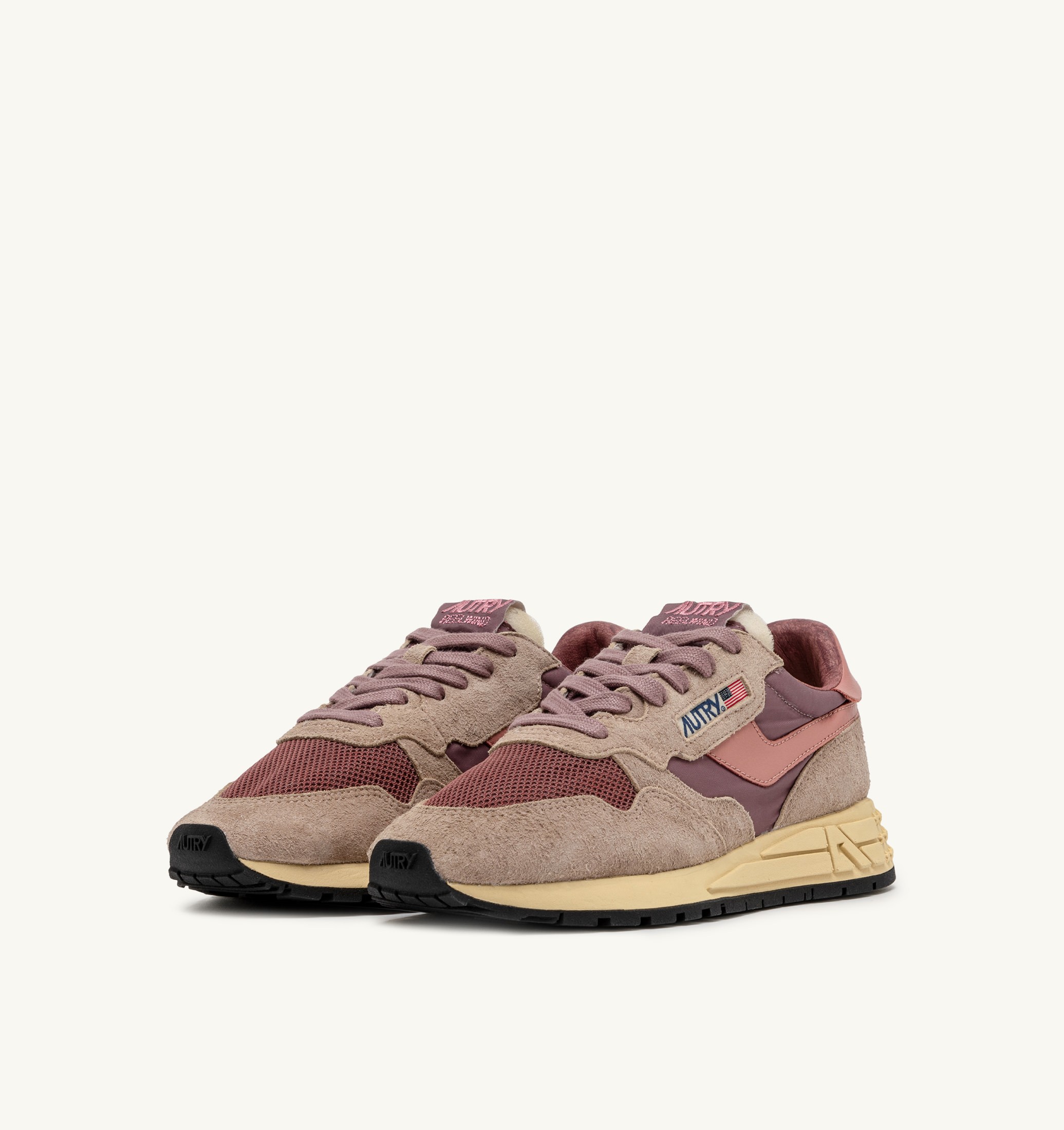 SNEAKERS REELWIND LOW IN NYLON SUEDE E PELLE ROSE E DESERT SAND