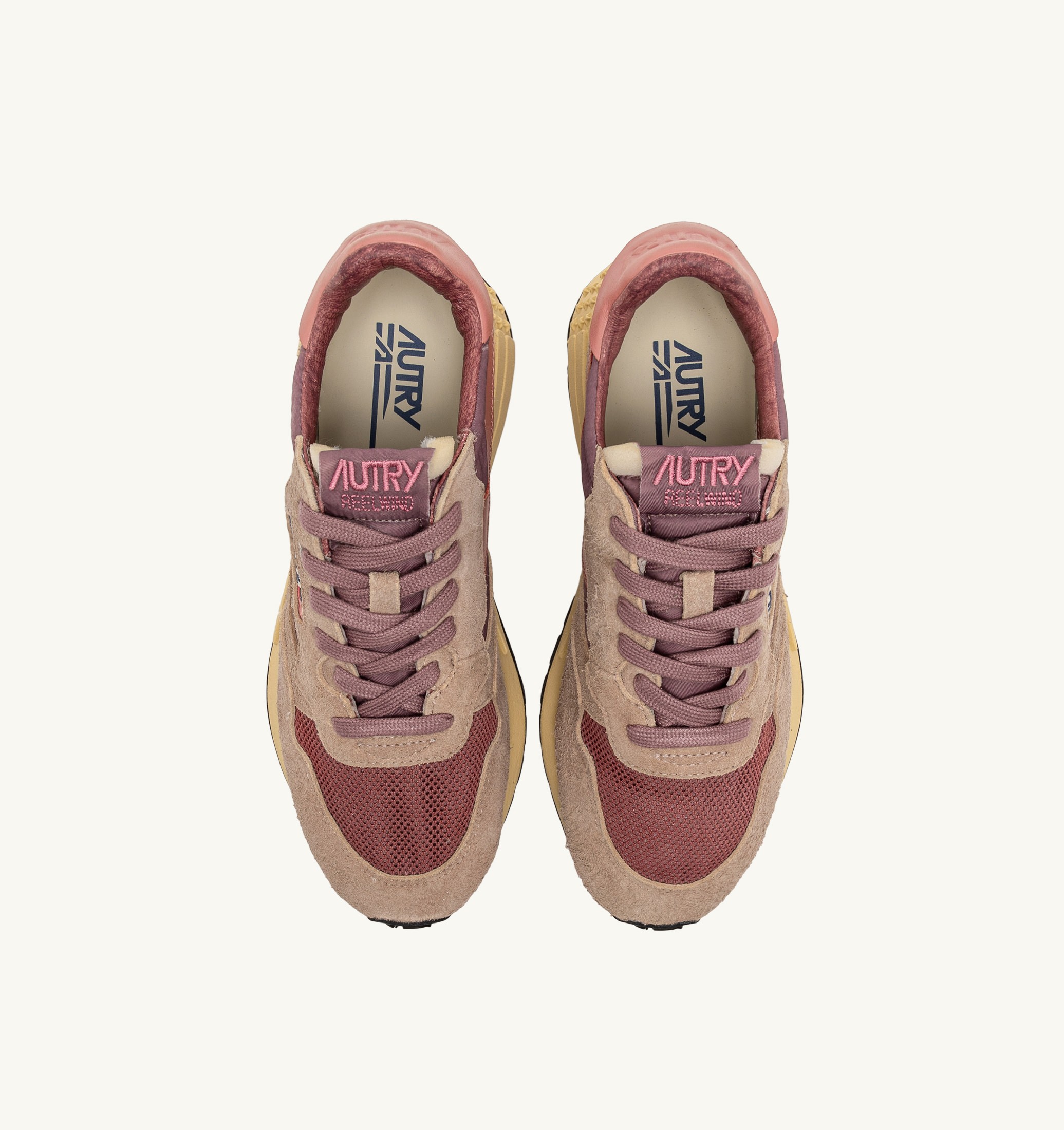 SNEAKERS REELWIND LOW IN NYLON SUEDE E PELLE ROSE E DESERT SAND