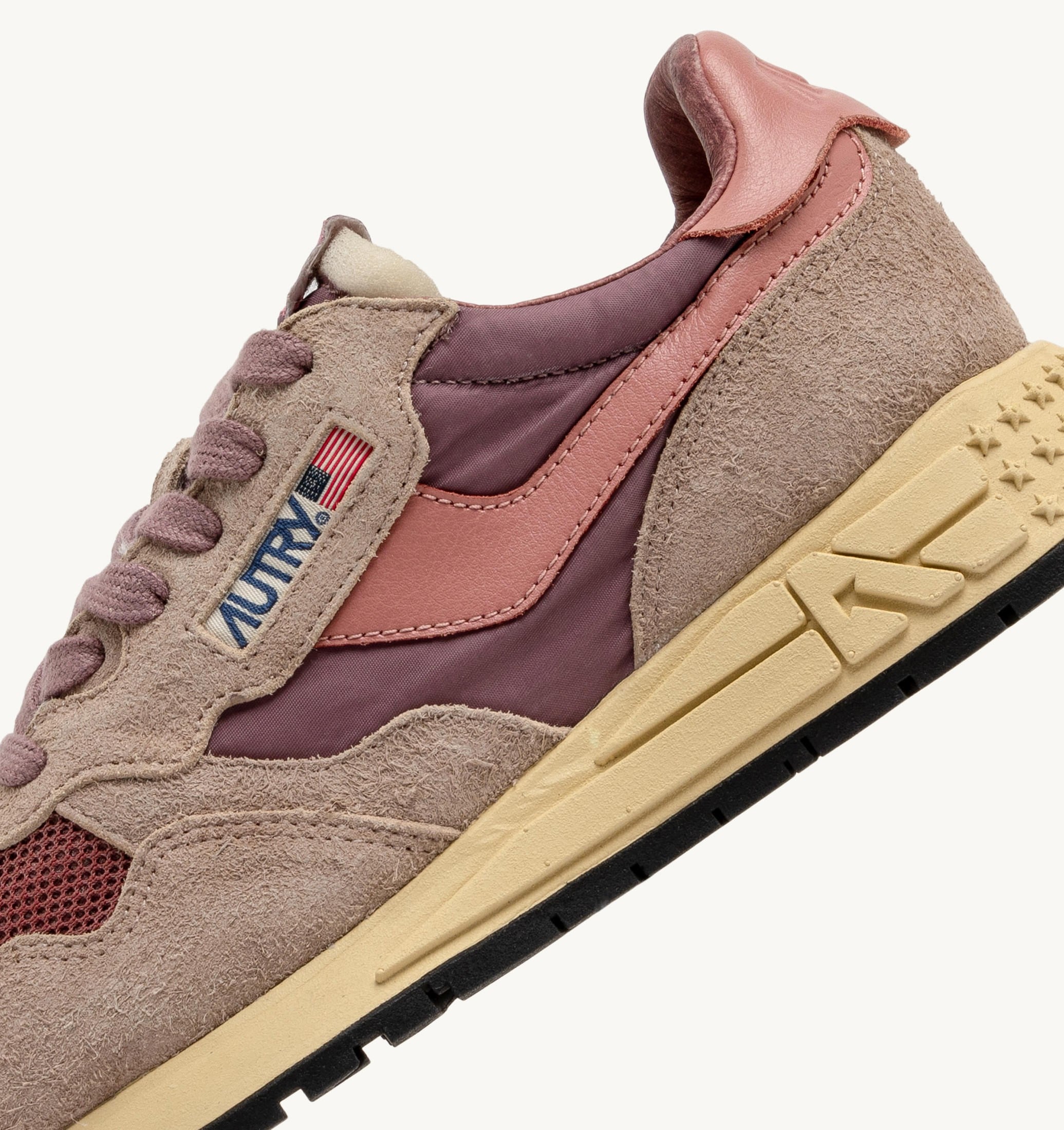 SNEAKERS REELWIND LOW IN NYLON SUEDE E PELLE ROSE E DESERT SAND