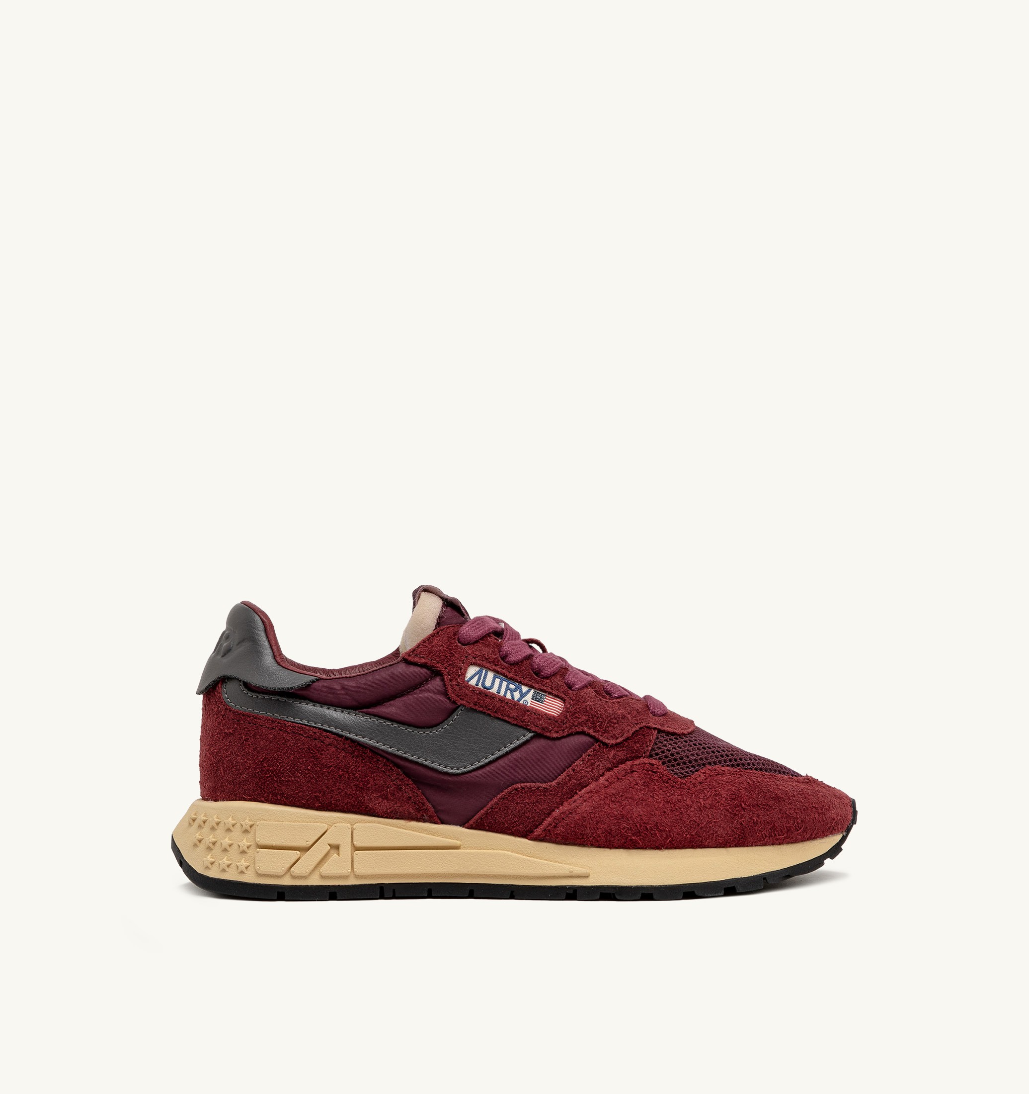 SNEAKERS REELWIND LOW IN NYLON SUEDE E PELLE ROUNGE E CORDOVAN