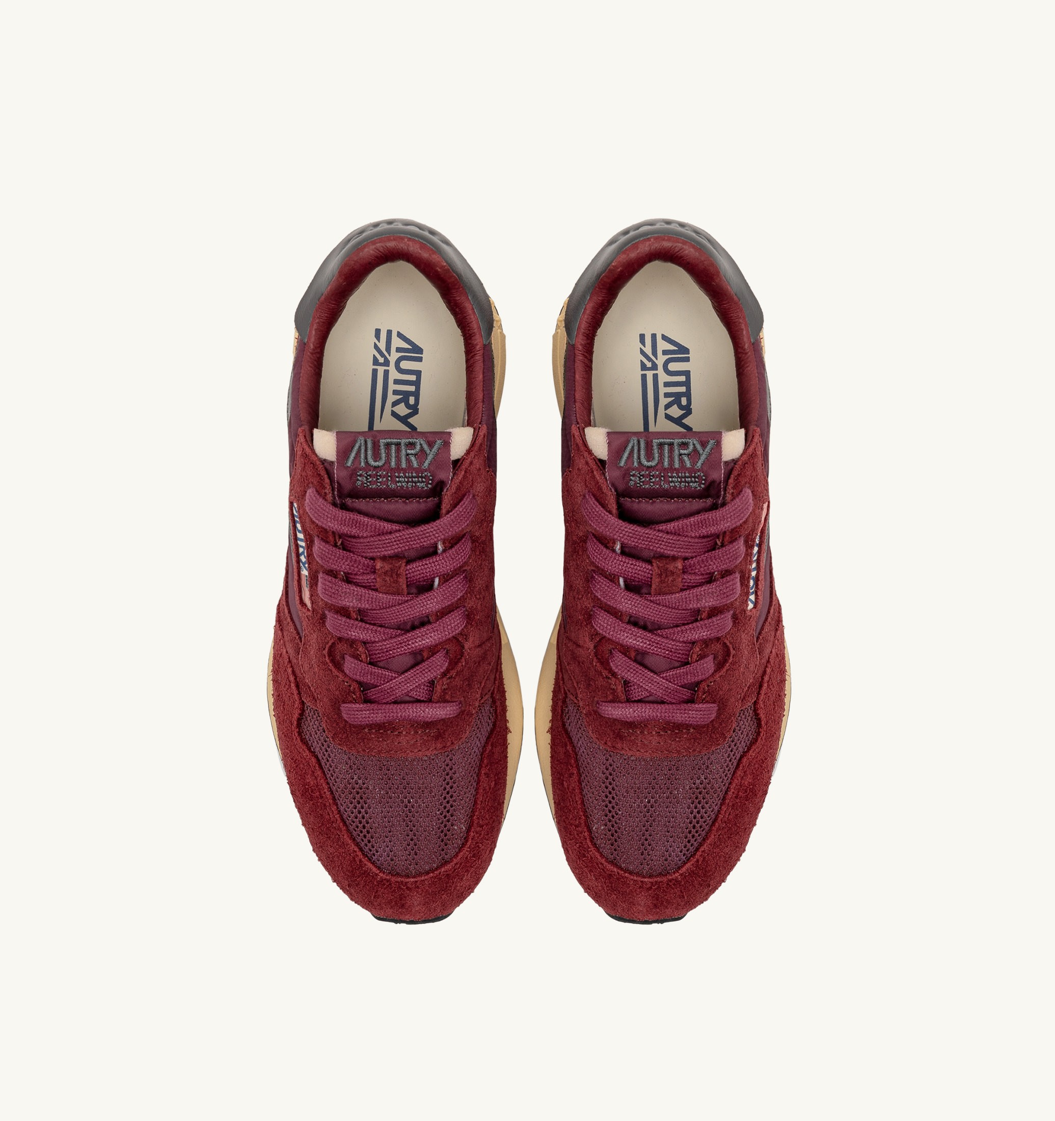 SNEAKERS REELWIND LOW IN NYLON SUEDE E PELLE ROUNGE E CORDOVAN