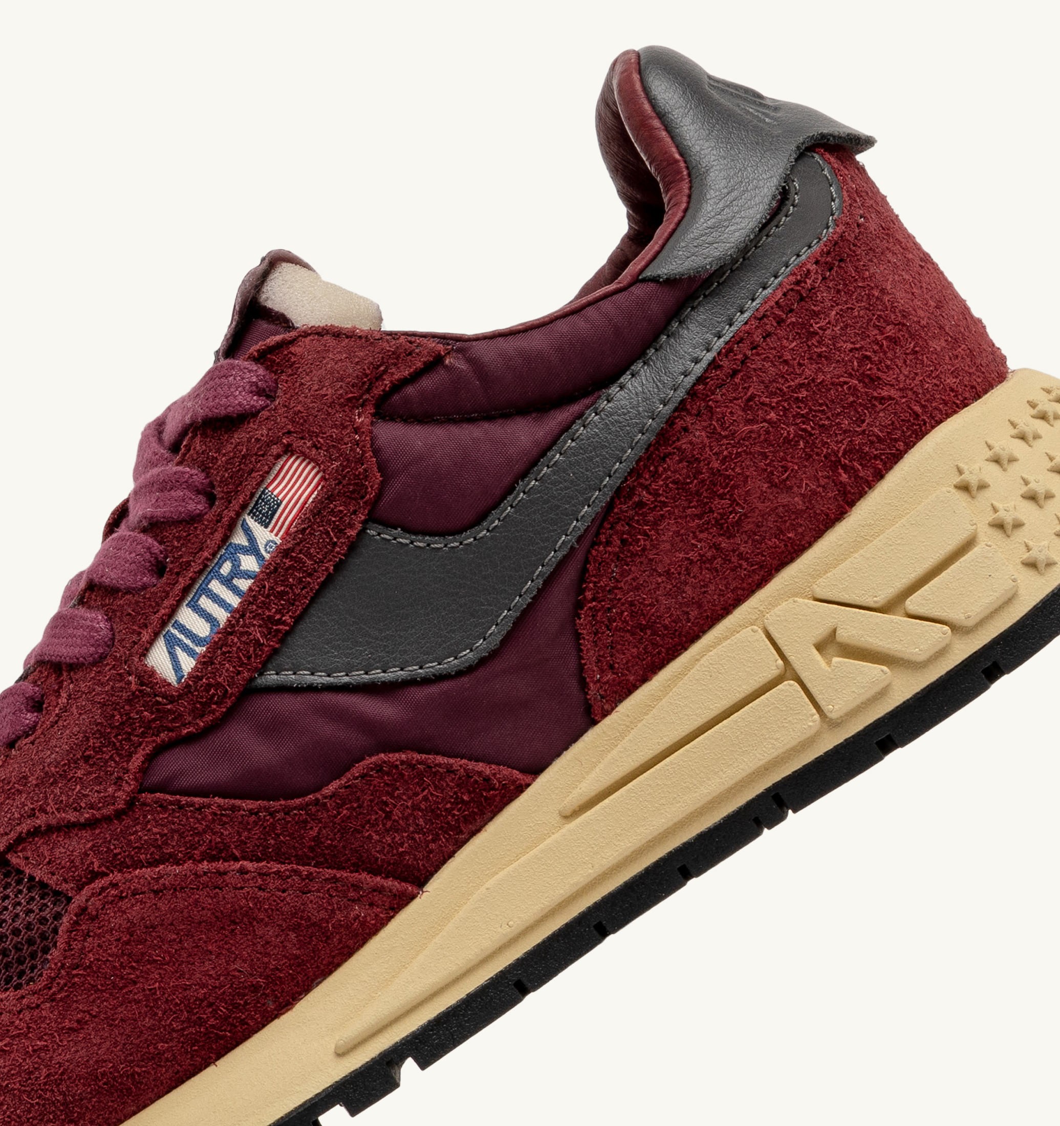SNEAKERS REELWIND LOW IN NYLON SUEDE E PELLE ROUNGE E CORDOVAN