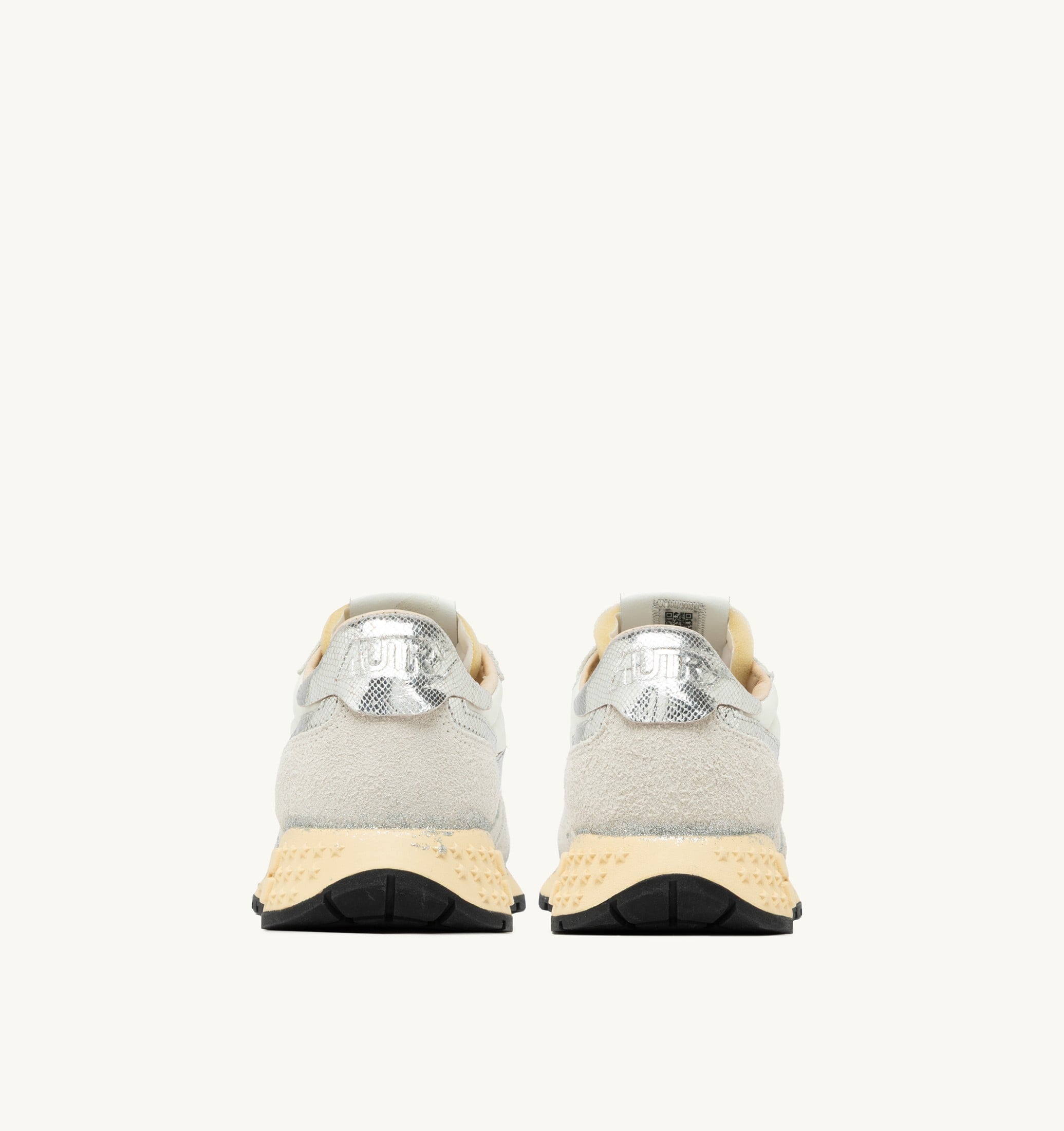 SNEAKERS REELWIND SUPER VINTAGE IN SUEDE E NYLON BIANCO E ARGENTO
