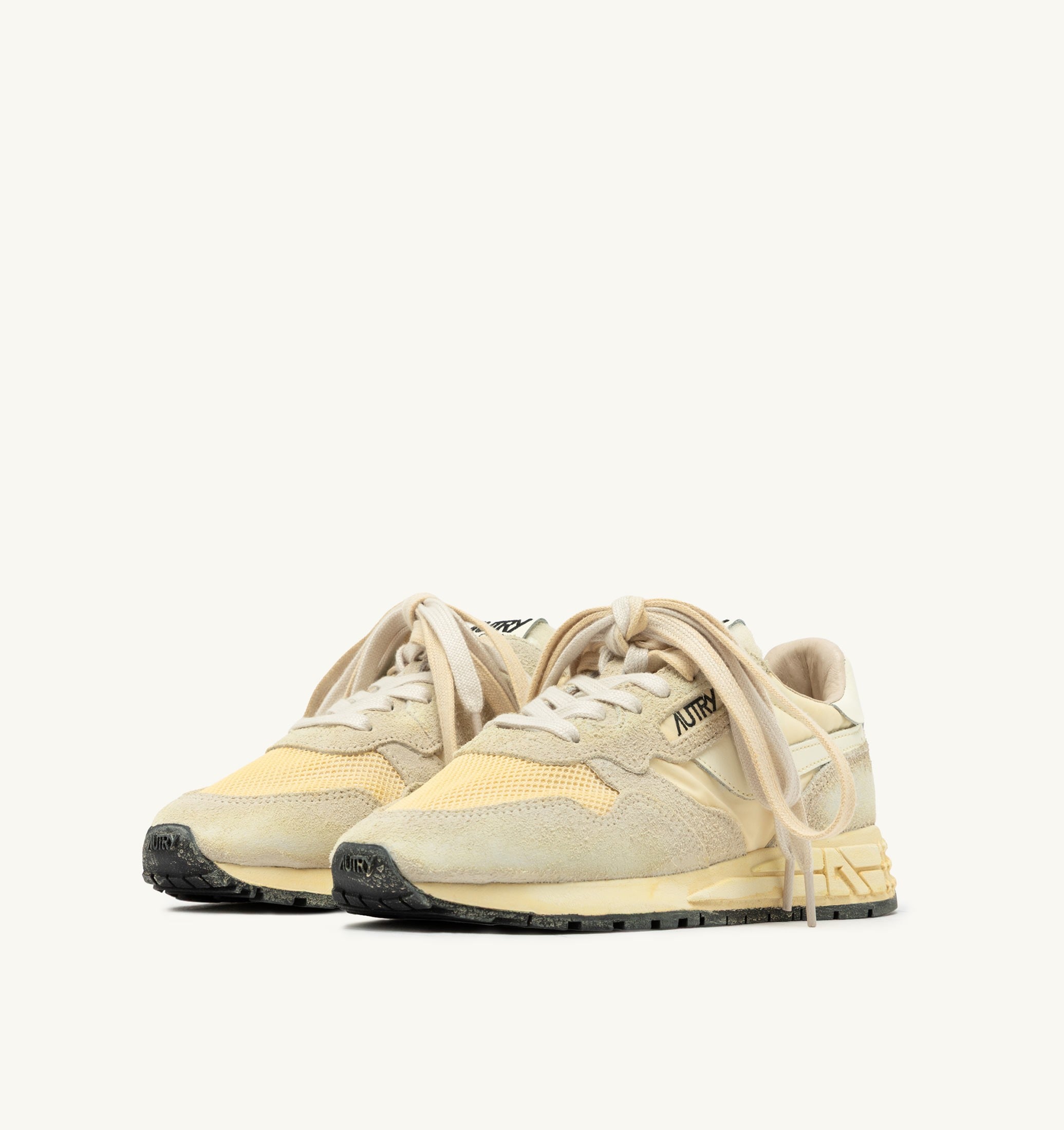 SNEAKERS REELWIND SUPER VINTAGE IN SUEDE E NYLON BIANCO E ECRU