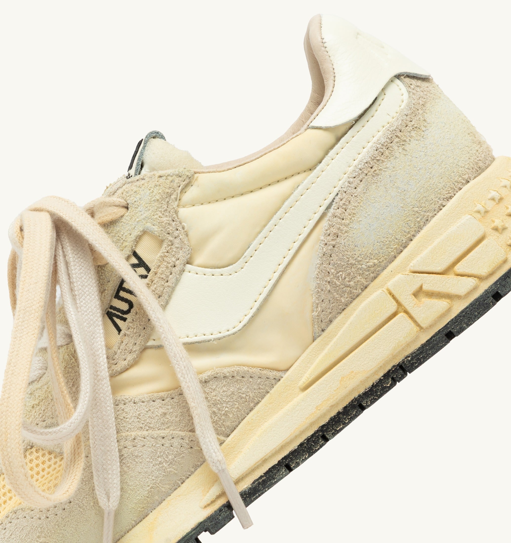 SNEAKERS REELWIND SUPER VINTAGE IN SUEDE E NYLON BIANCO E ECRU