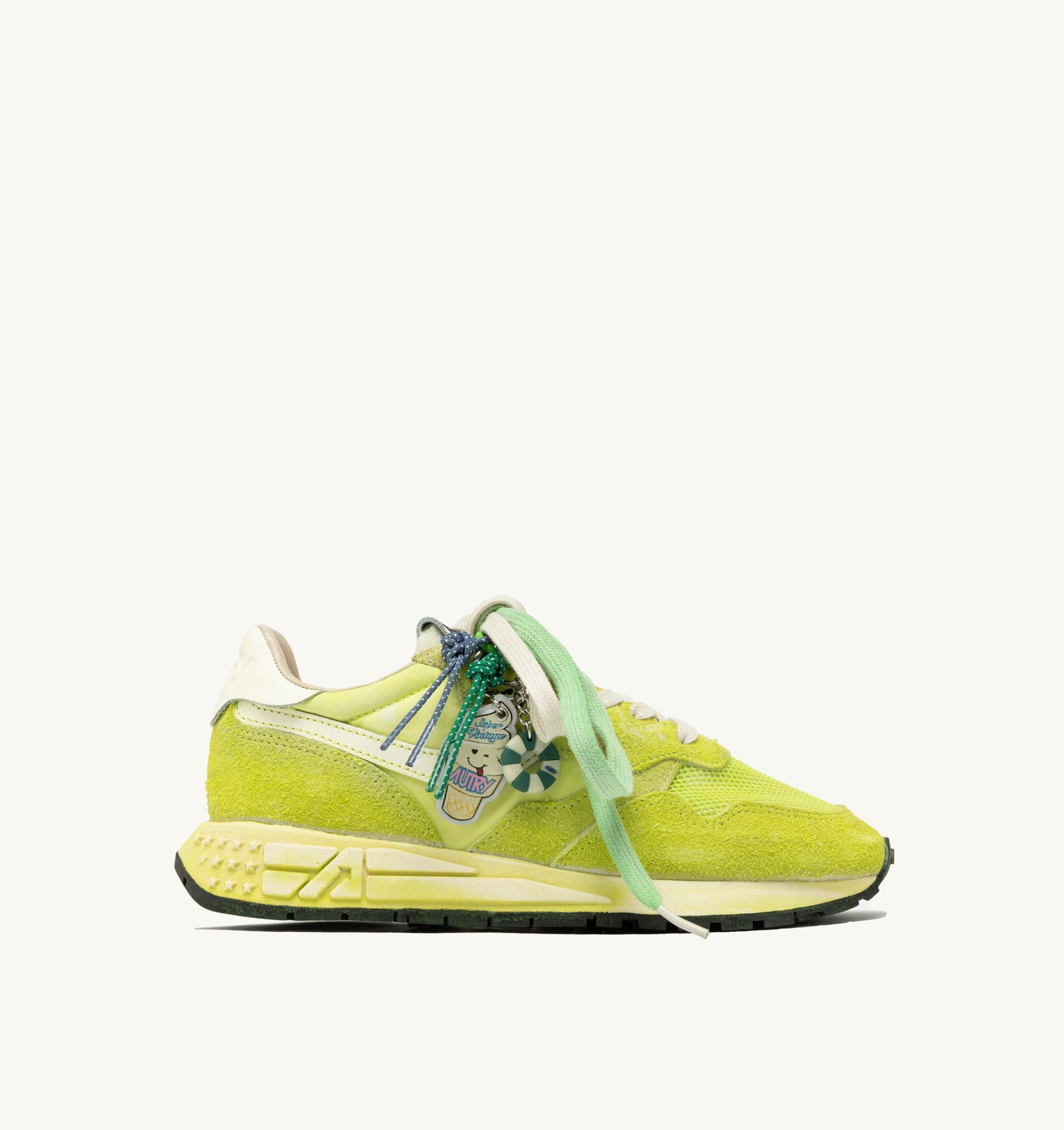 SNEAKERS REELWIND SUPER VINTAGE IN SUEDE E NYLON BIANCO E ELECTRIC