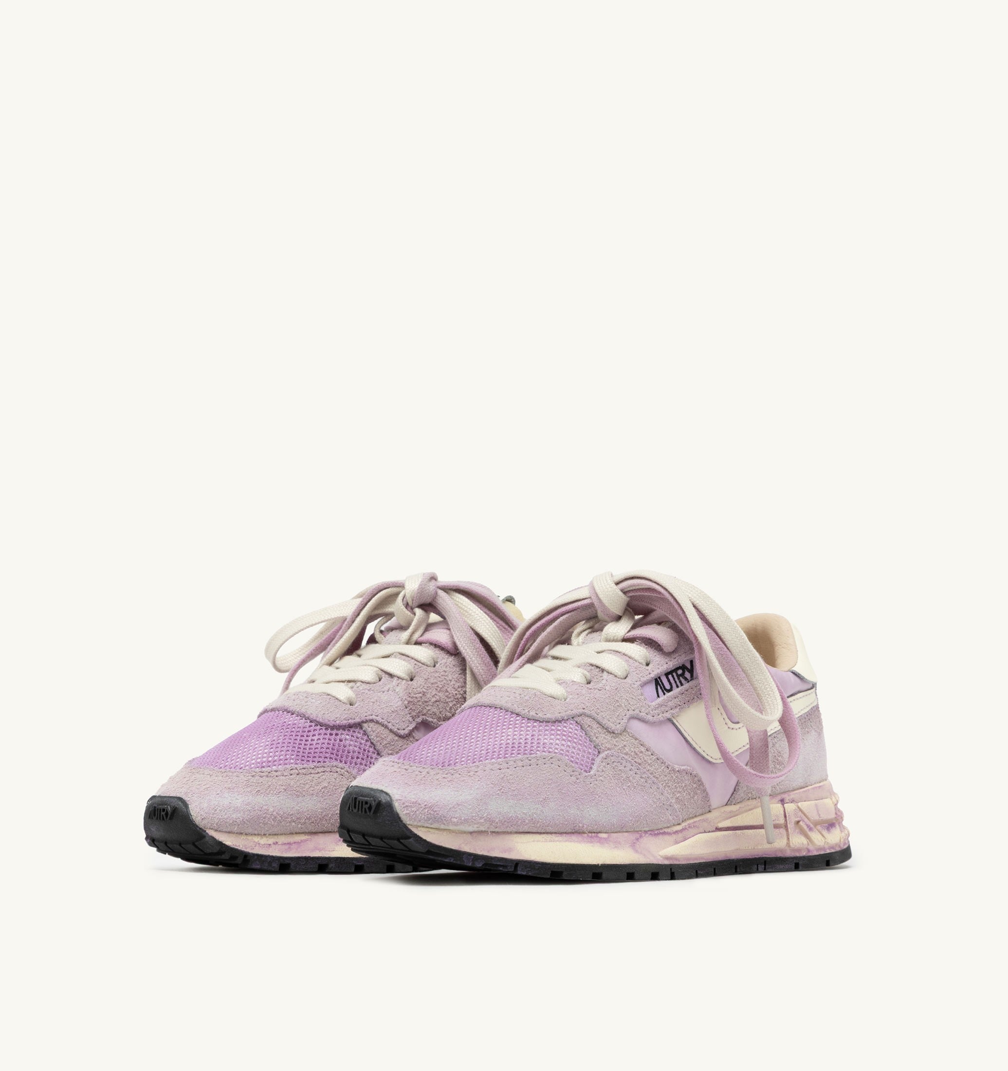SNEAKERS REELWIND SUPER VINTAGE IN SUEDE E NYLON BIANCO E LILAC