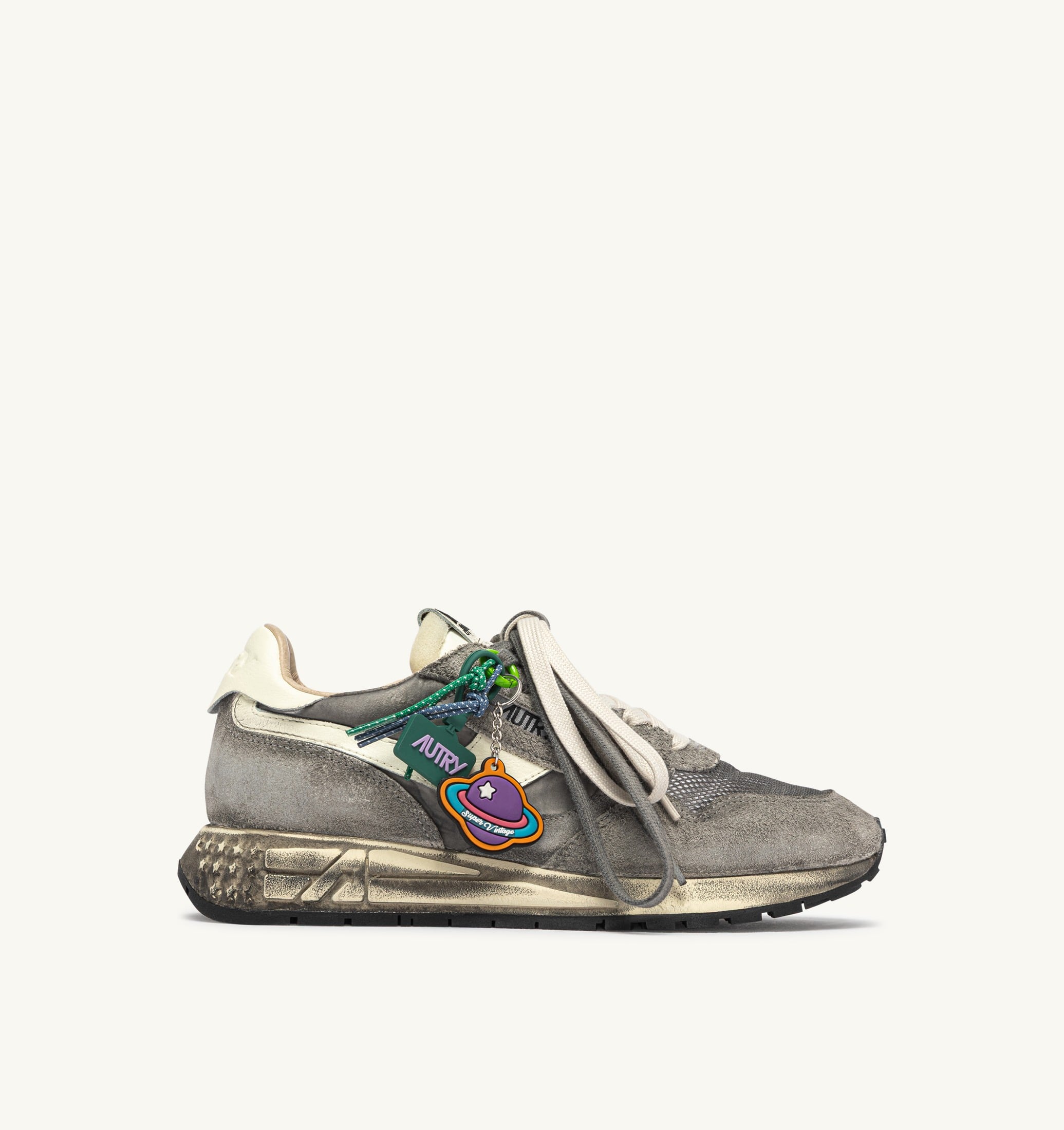 SNEAKERS REELWIND SUPER VINTAGE IN SUEDE E NYLON BIANCO E NERO