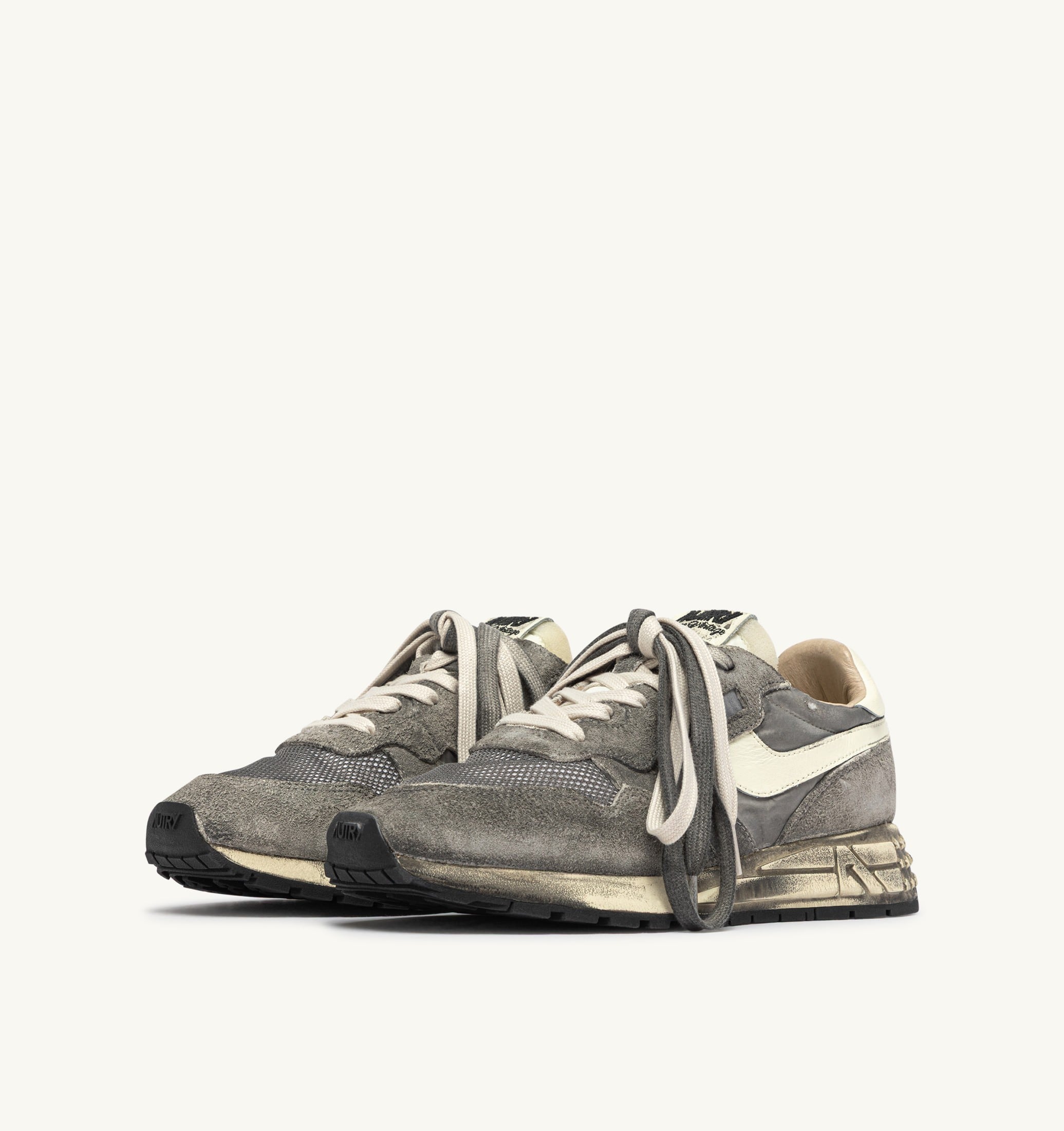 SNEAKERS REELWIND SUPER VINTAGE IN SUEDE E NYLON BIANCO E NERO