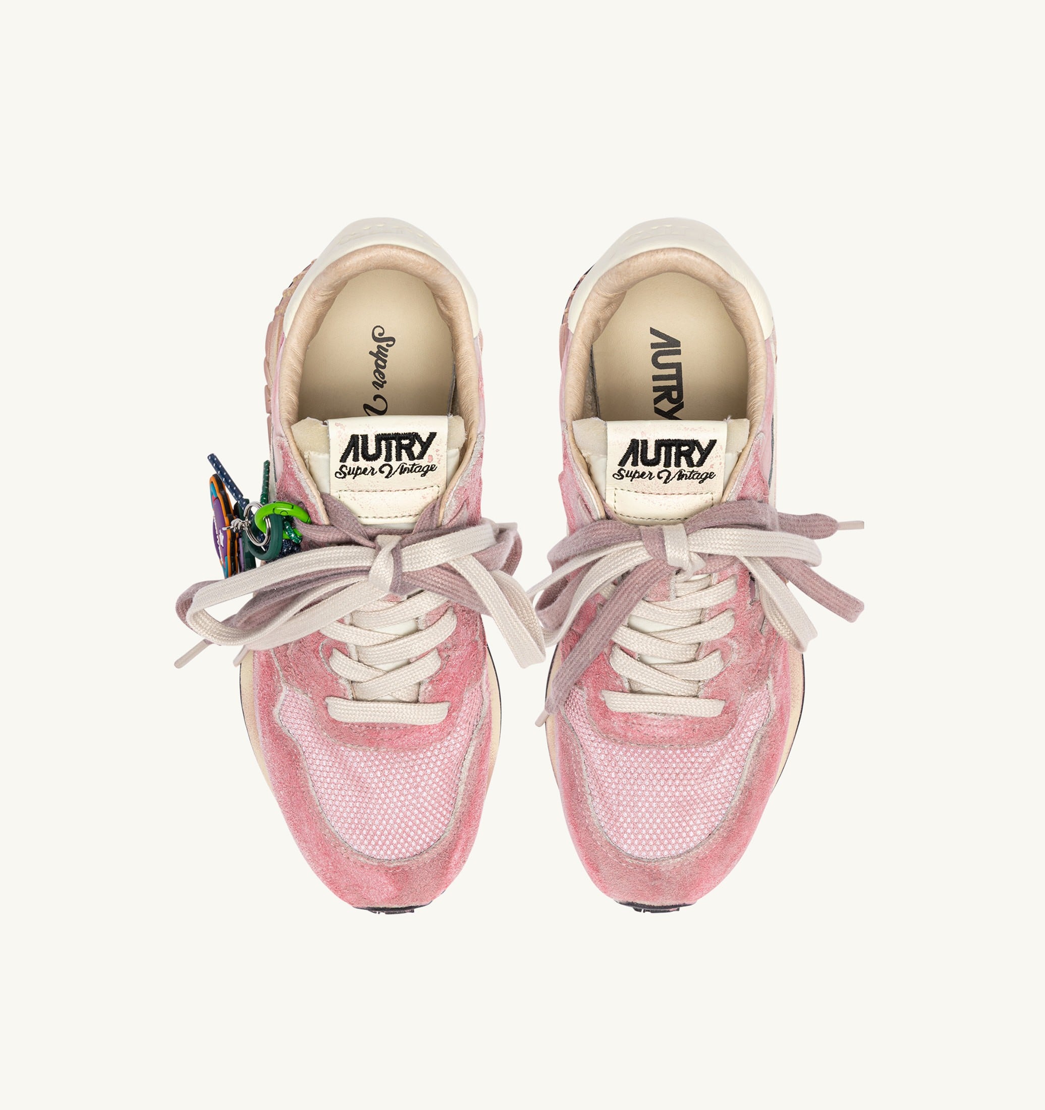 SNEAKERS REELWIND SUPER VINTAGE IN SUEDE E NYLON BIANCO E ROSA
