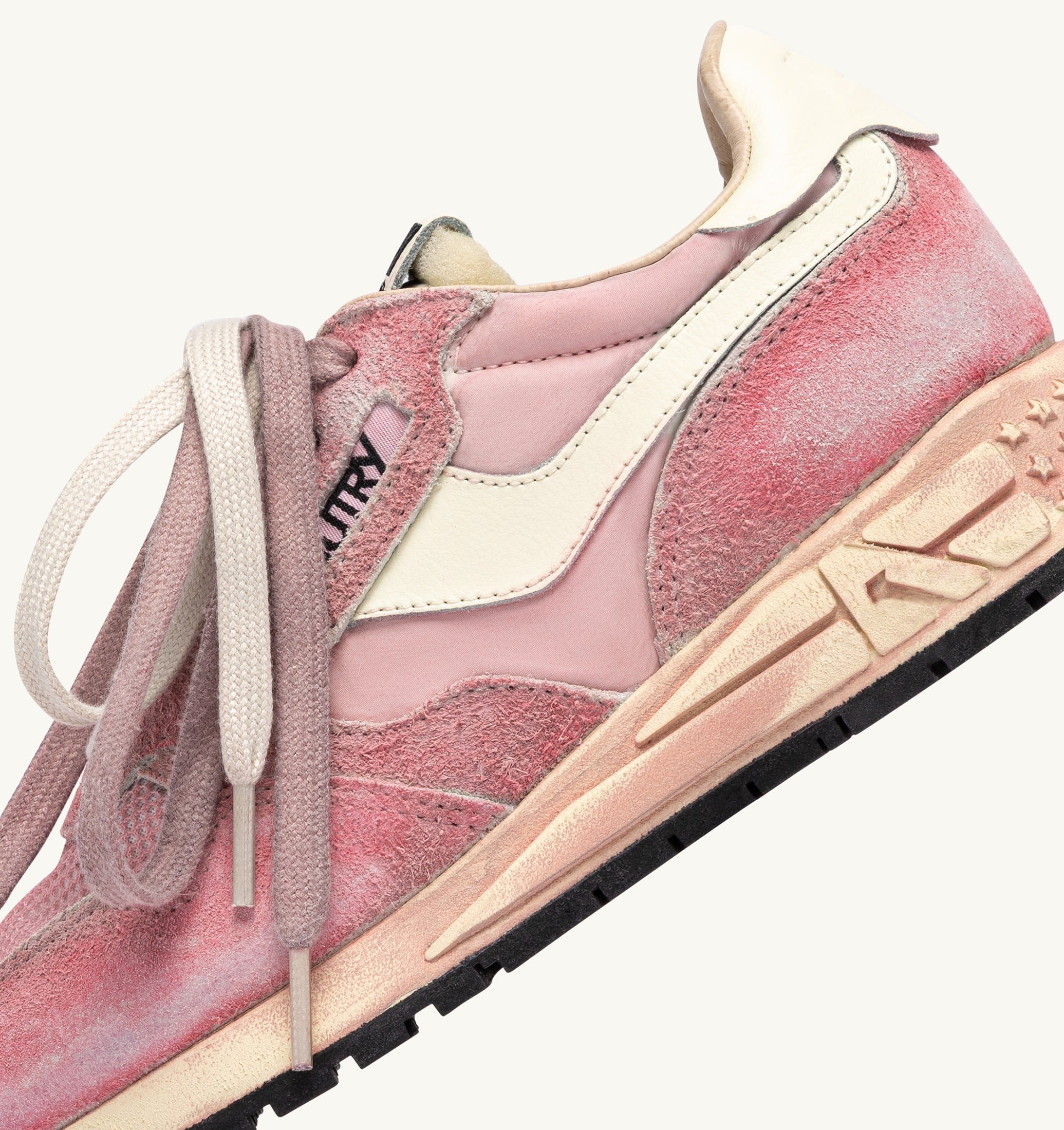 SNEAKERS REELWIND SUPER VINTAGE IN SUEDE E NYLON BIANCO E ROSA