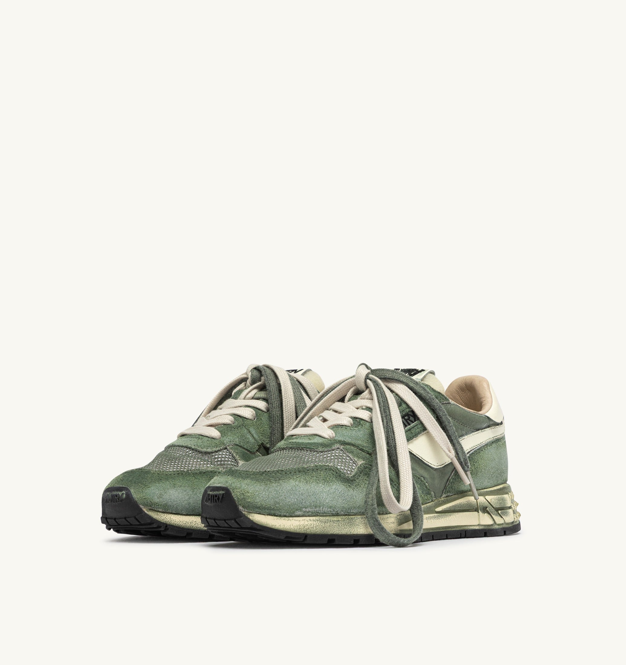 SNEAKERS REELWIND SUPER VINTAGE IN SUEDE E NYLON LEPRECHAUN E BIANCO