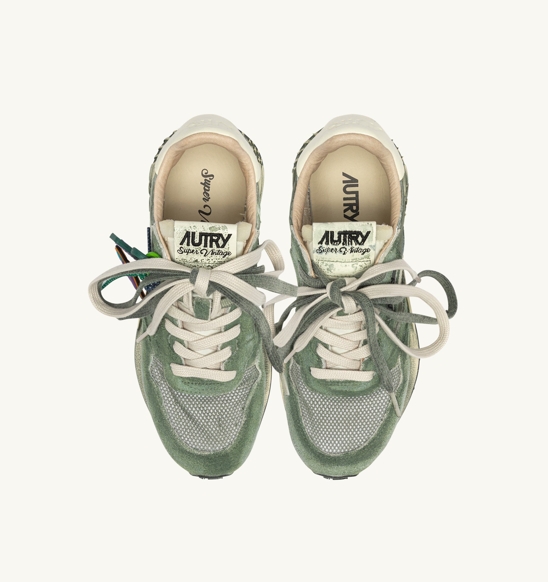 SNEAKERS REELWIND SUPER VINTAGE IN SUEDE E NYLON LEPRECHAUN E BIANCO