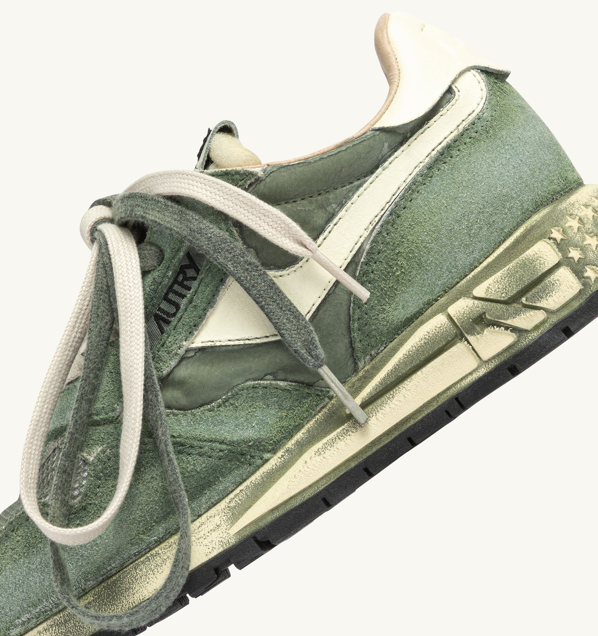 SNEAKERS REELWIND SUPER VINTAGE IN SUEDE E NYLON LEPRECHAUN E BIANCO