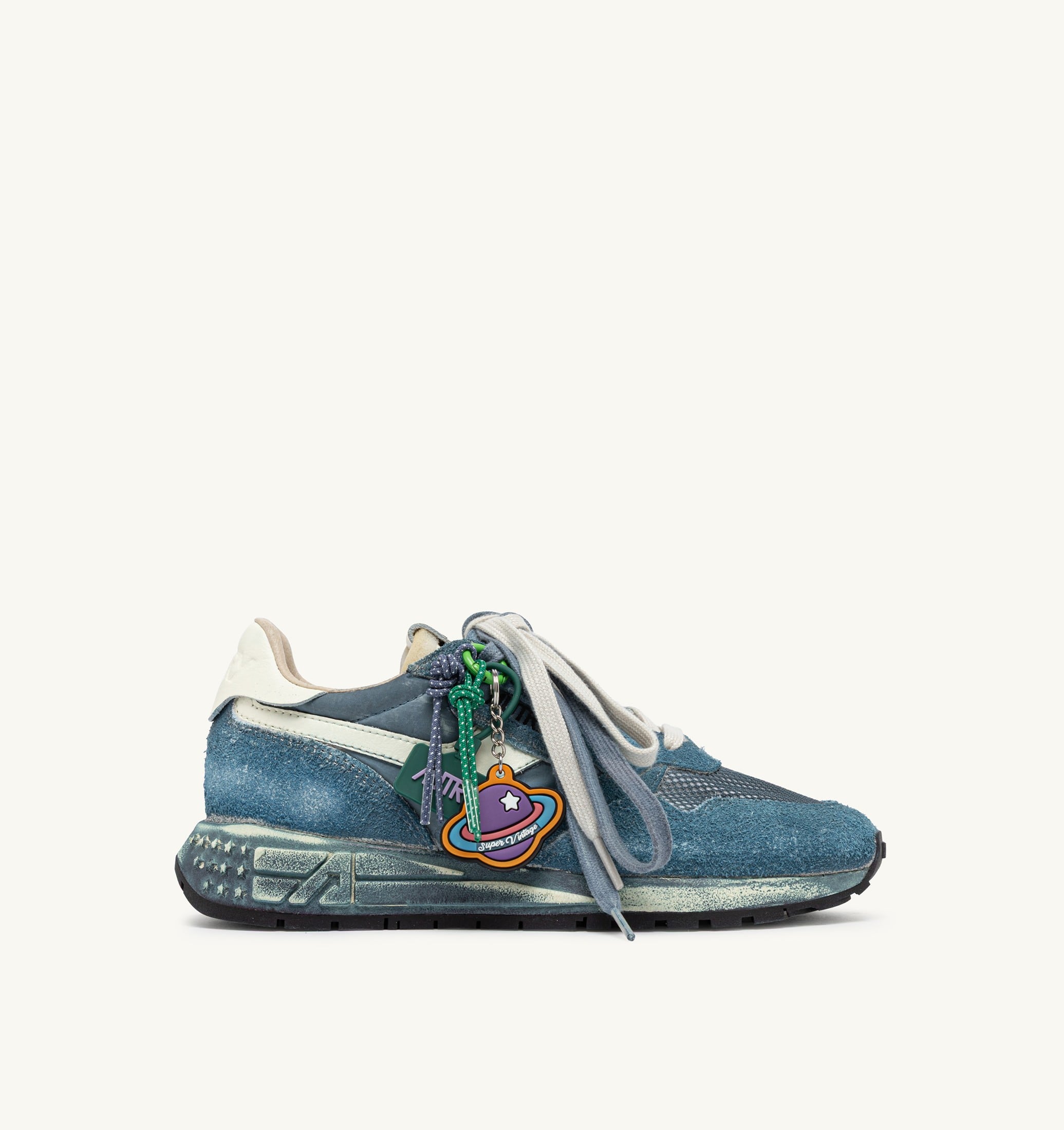 SNEAKERS REELWIND SUPER VINTAGE IN SUEDE E NYLON MALLARD BLUE E BIANCO