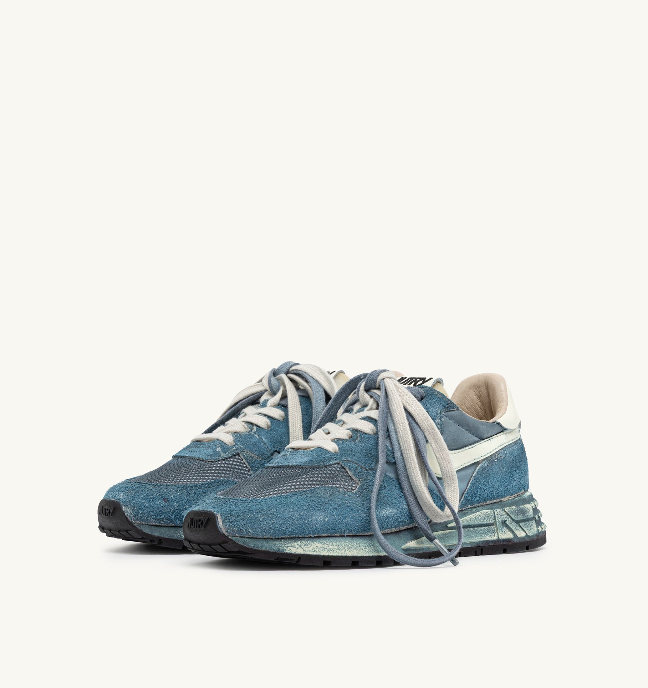 SNEAKERS REELWIND SUPER VINTAGE IN SUEDE E NYLON MALLARD BLUE E BIANCO