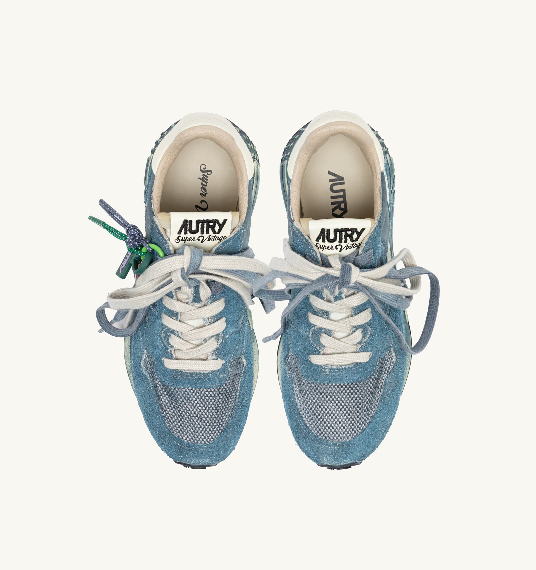 SNEAKERS REELWIND SUPER VINTAGE IN SUEDE E NYLON MALLARD BLUE E BIANCO