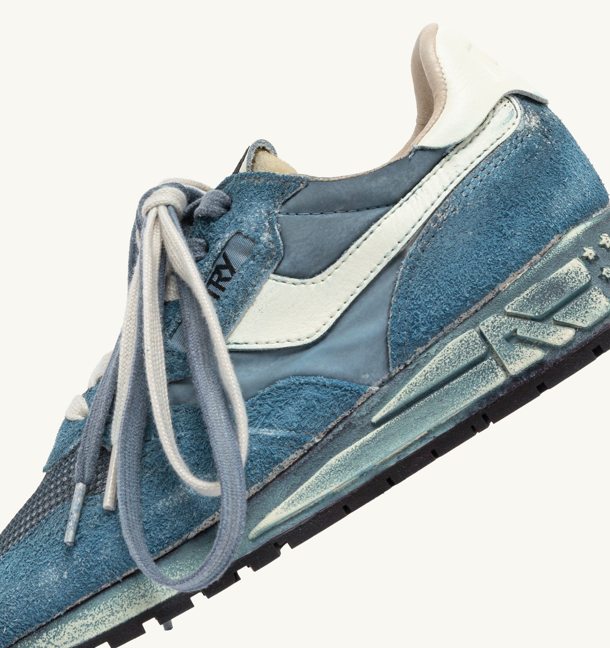 SNEAKERS REELWIND SUPER VINTAGE IN SUEDE E NYLON MALLARD BLUE E BIANCO