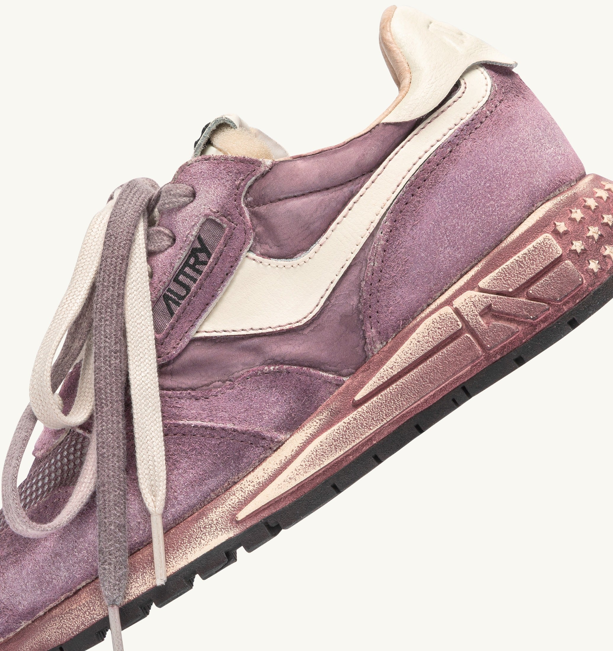 SNEAKERS REELWIND SUPER VINTAGE IN SUEDE E NYLON WINDSOR WINE E BIANCO